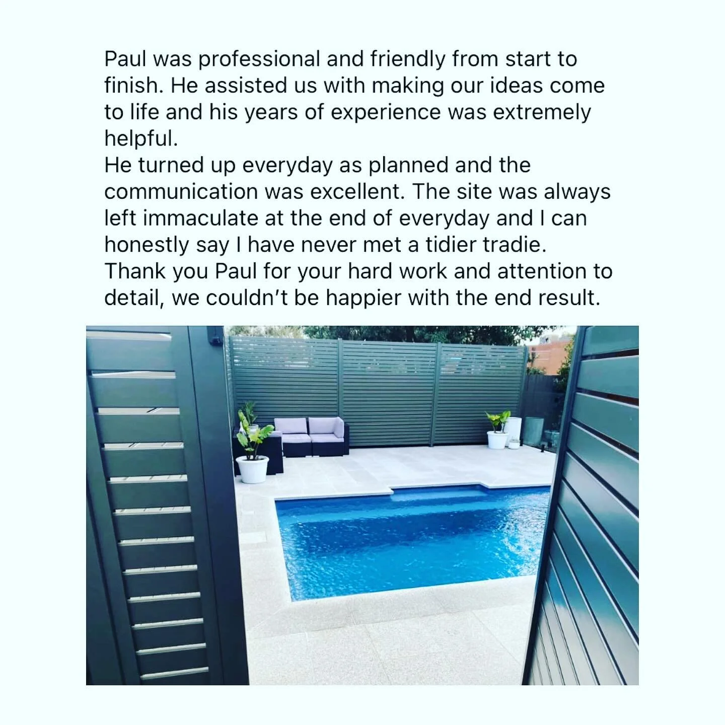 We are so pleased to share more amazing feedback from another very happy PRG client.
Contact us to discuss the outdoor space of your dreams and let us help bring it to life!