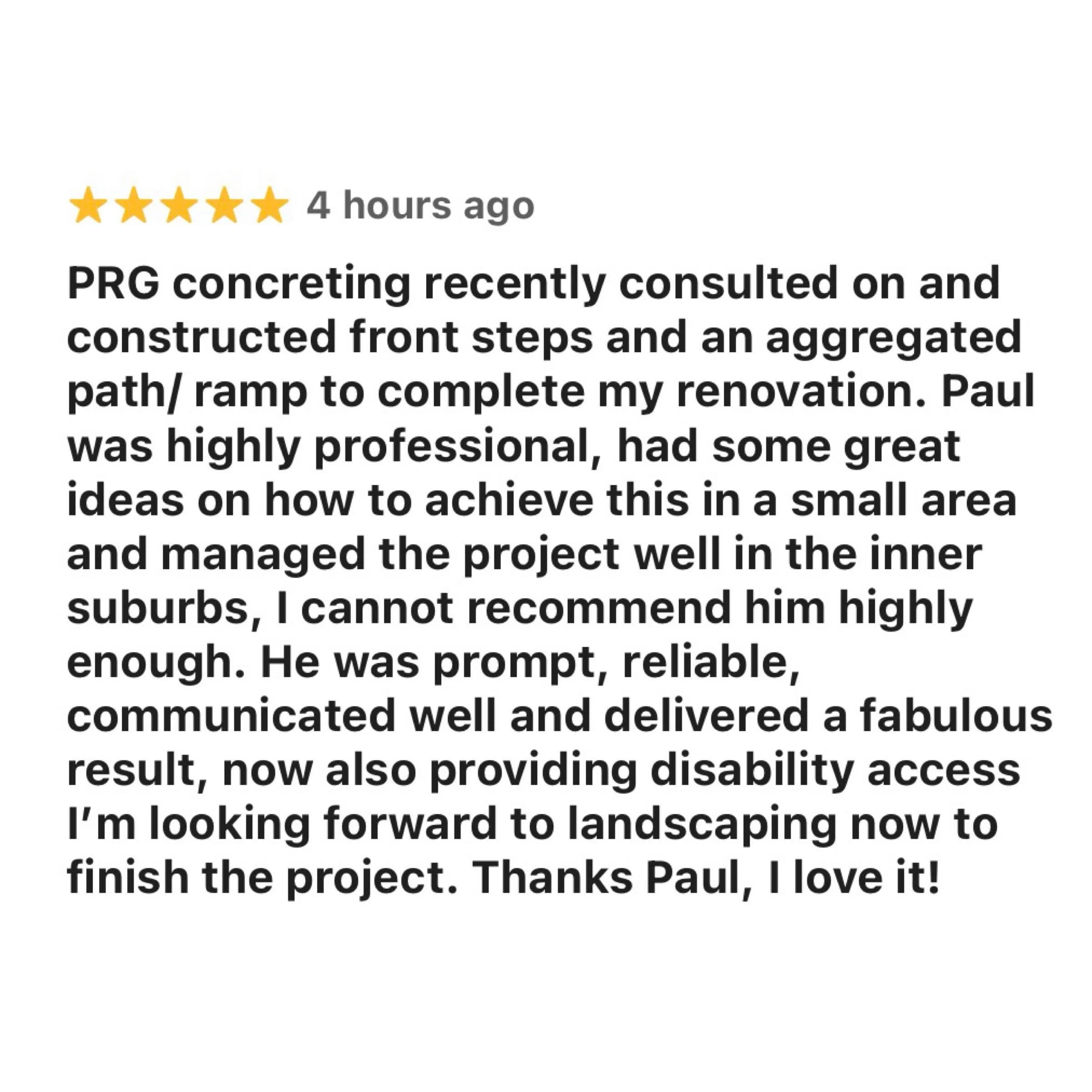 At PRG Concreting we pride ourselves on our client service ✅ To our wonderful clients: thank you for trusting us, we loved working with you and helping you and creating functional spaces to last a lifetime!