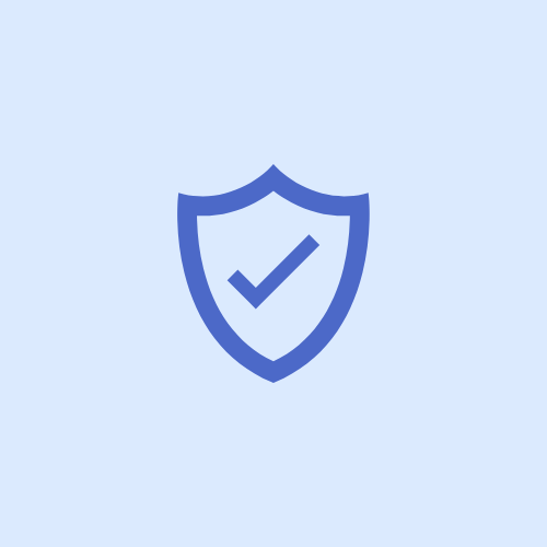 Icon of a shield with a checkmark inside, symbolizing protection or security.