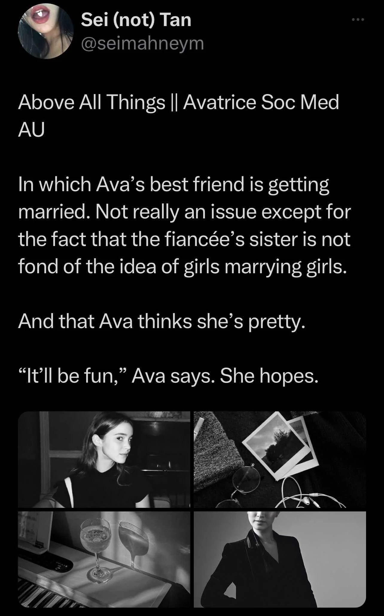 Above All Things || Avatrice Soc Med AU
