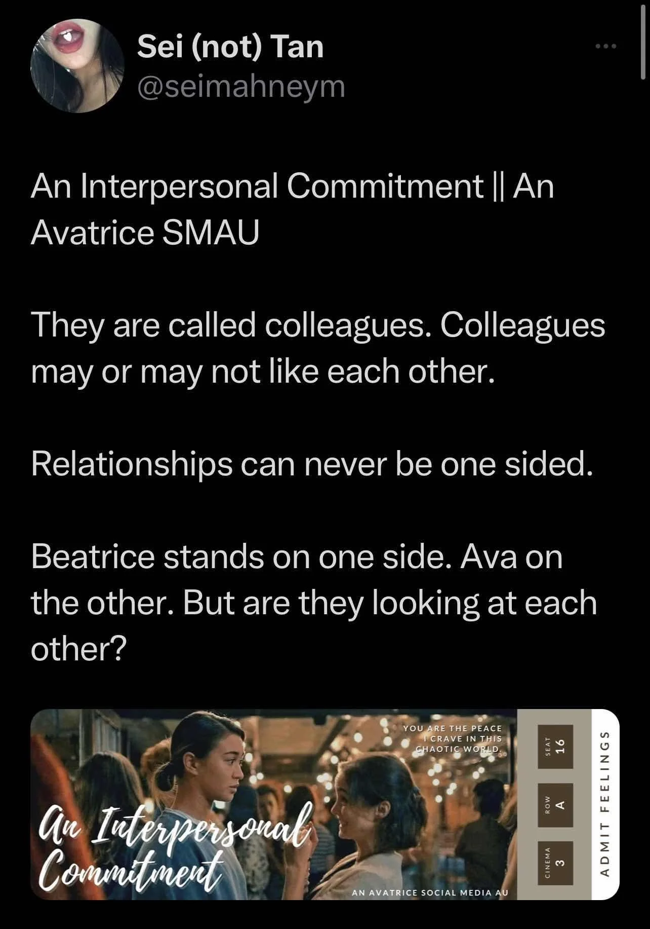 An Interpersonal Commitment || An Avatrice SMAU