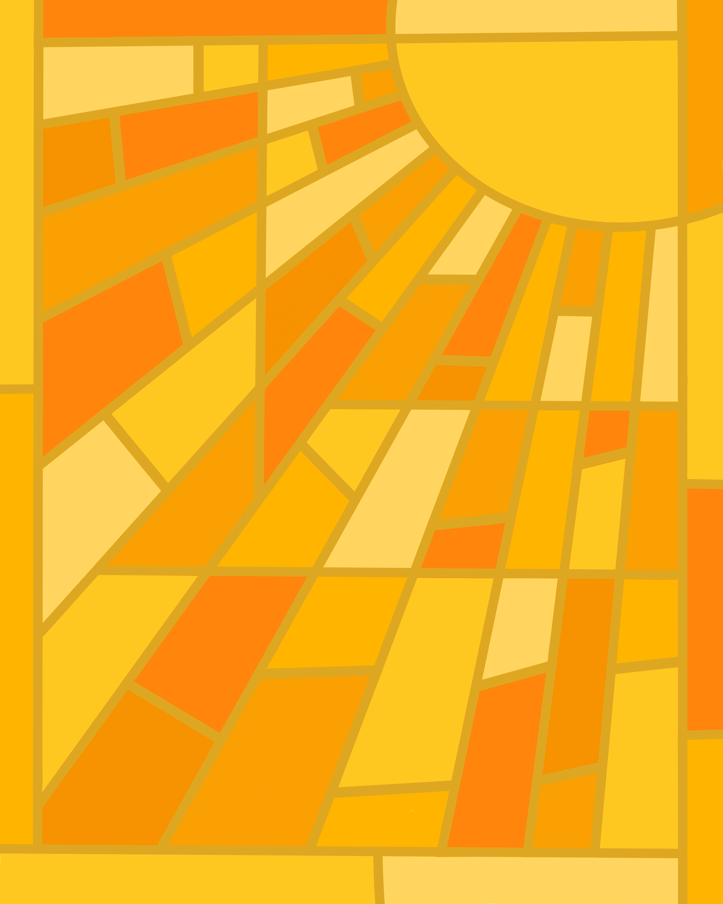 Stained Glass Sun Vinyl Sticker