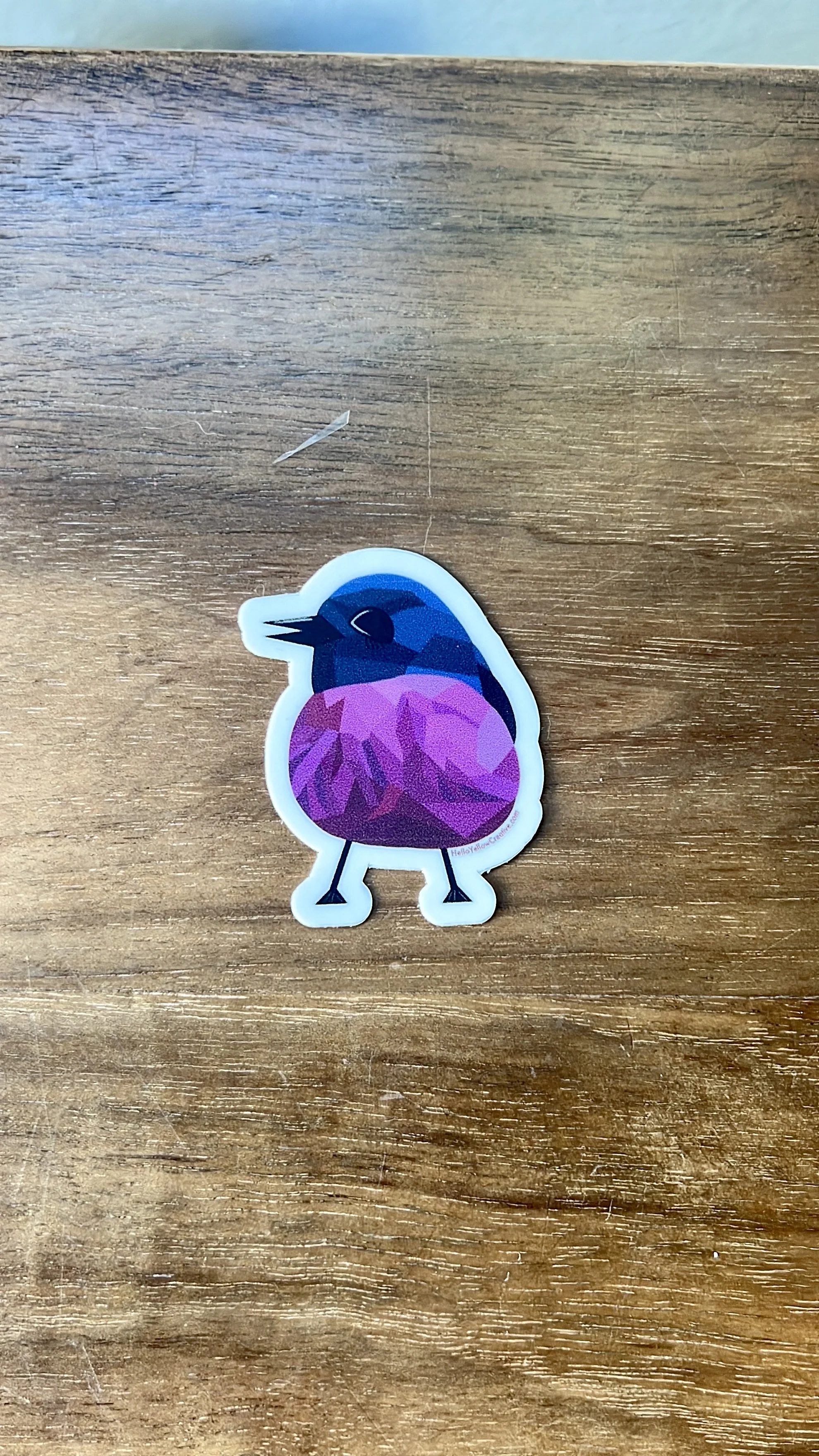 Pink Robin Bird Sticker 2"