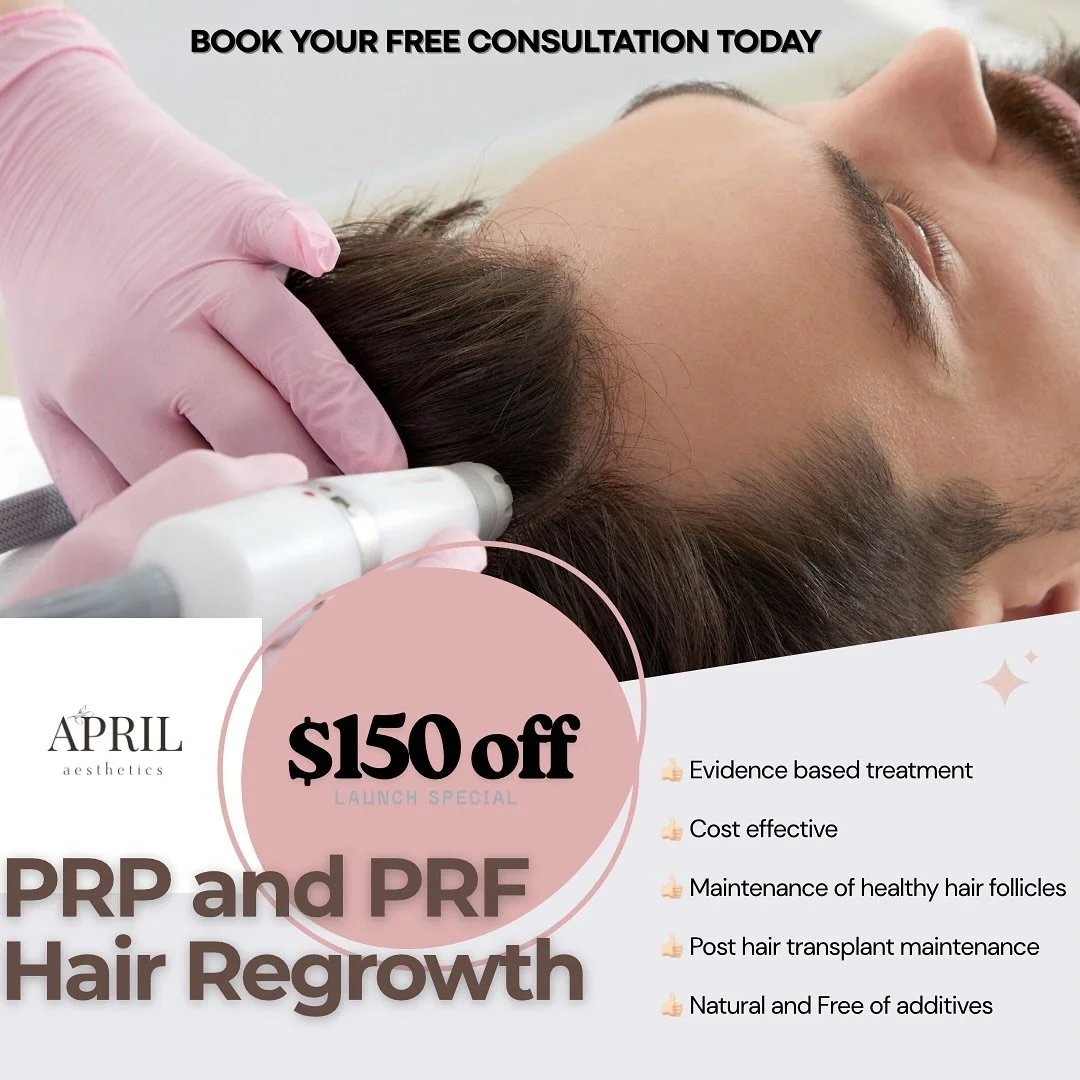 Here&rsquo;s to the celebration of our soft launch🥂✨

🌱 Nurture your scalp, restore your confidence.
At April Aesthetics, our PRP Hair Regrowth treatments use your body&rsquo;s own healing power to encourage natural growth.
✨ Free consultation &amp