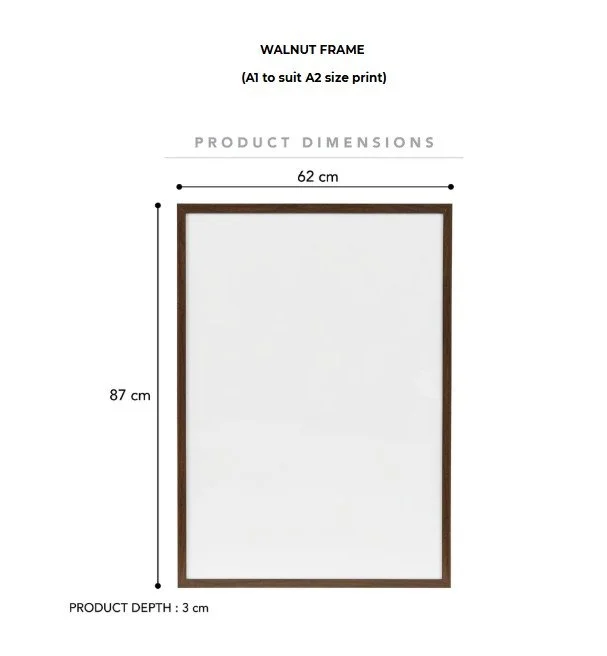 Walnut Frame A1 to suit A2 size print