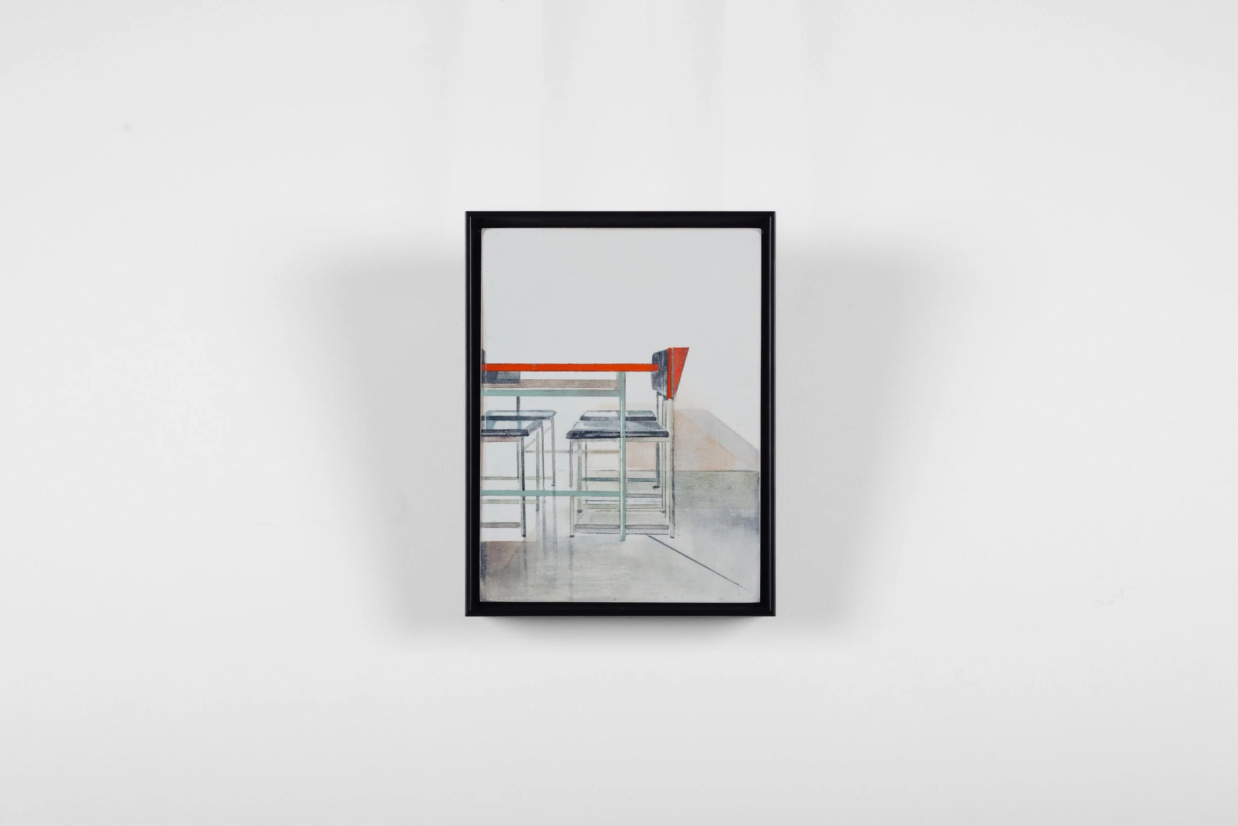 Richard Baker, Orange Triangle, 2025, oil on panel, 20 x 15 cm