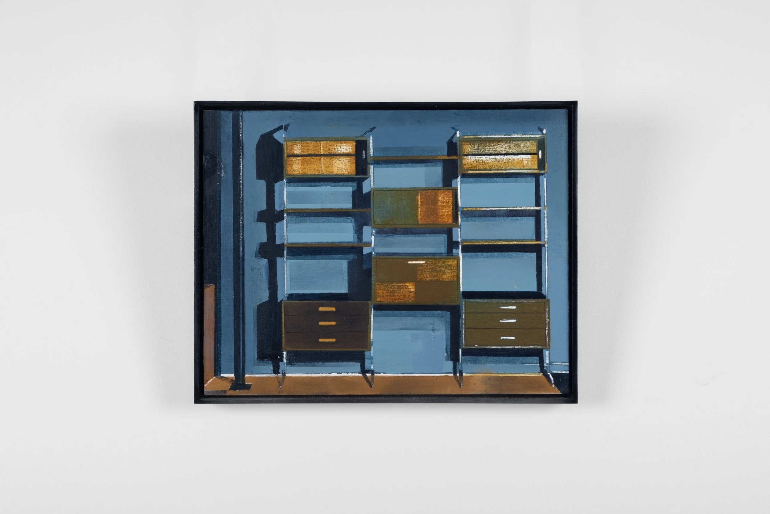 Richard Baker, Shelves 4, 2024, oil on canvas, 24 x 31 cm