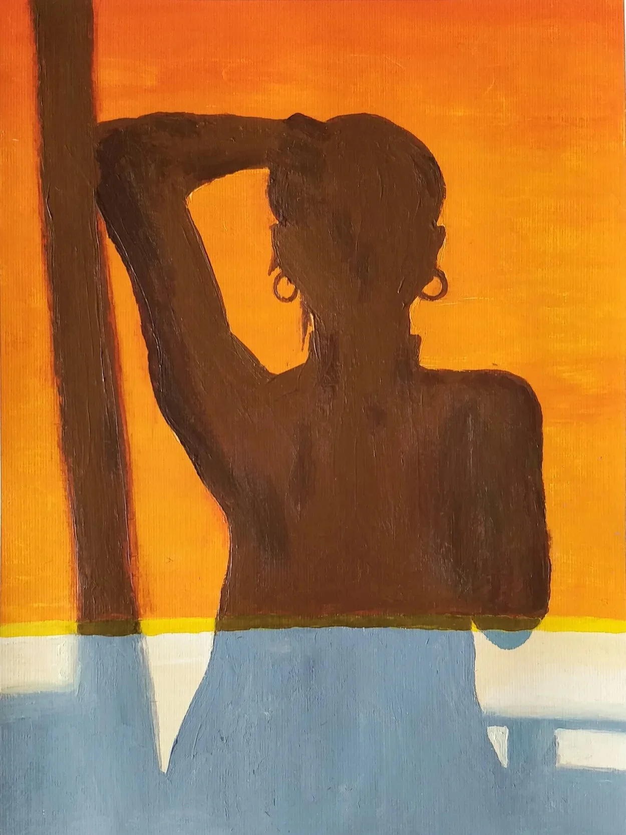 "Sunset on a Day of Painting Walls" (2024) - Original Painting