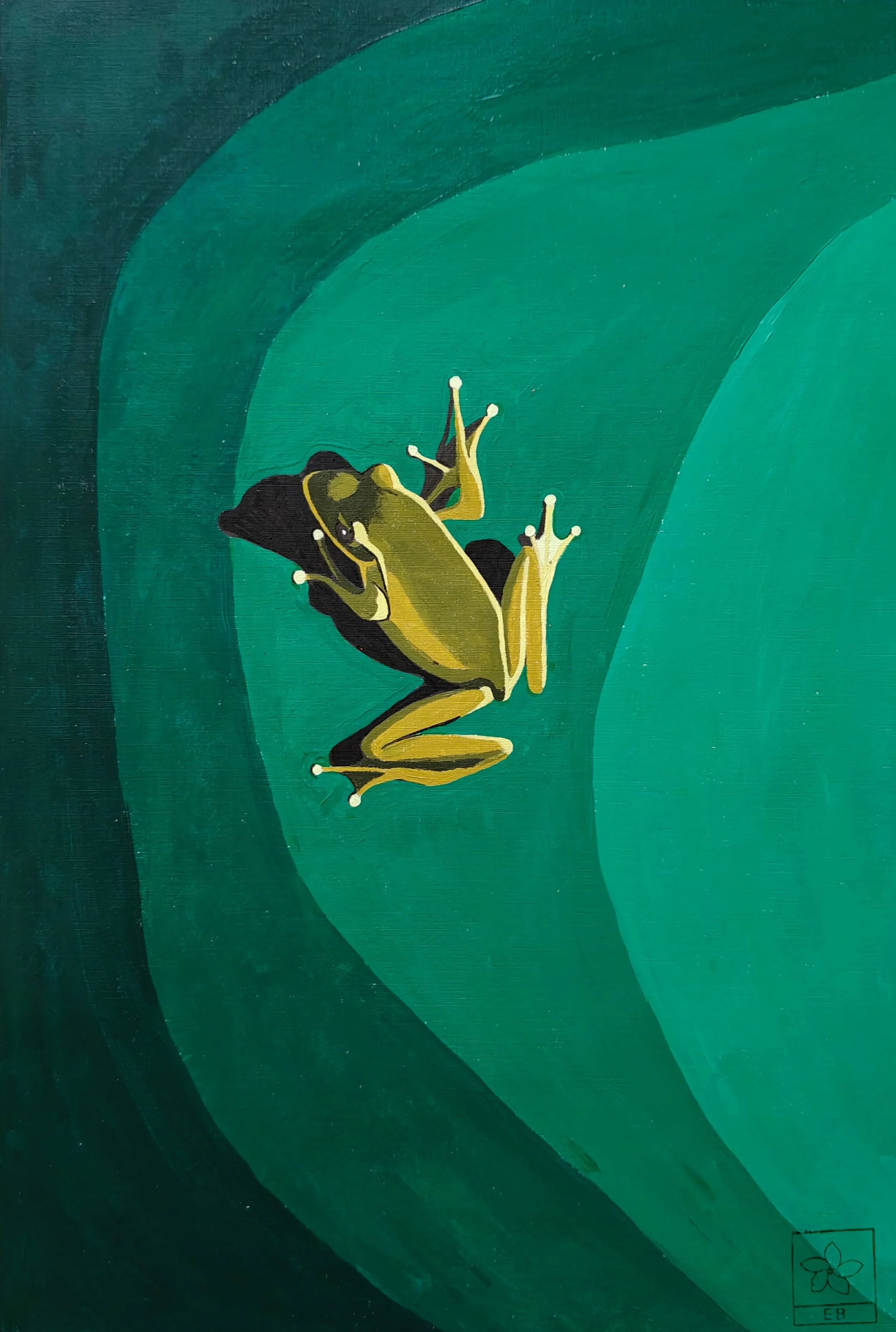 'A Welcome Guest' | Work created during artist residency in Thailand | 2025 | Acrylic | 30 x 44cm