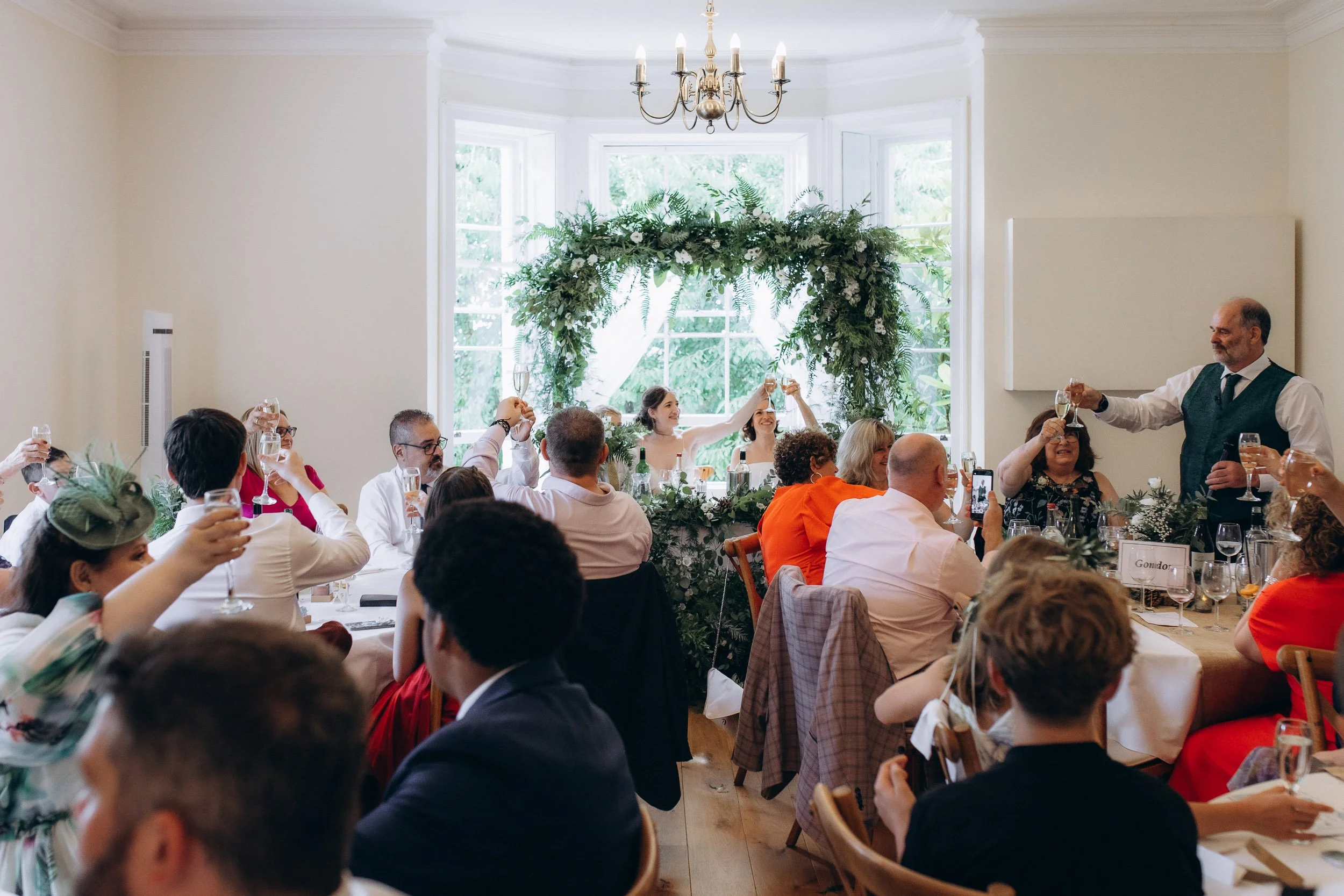 Wedding reception room at Pembroke Lodge