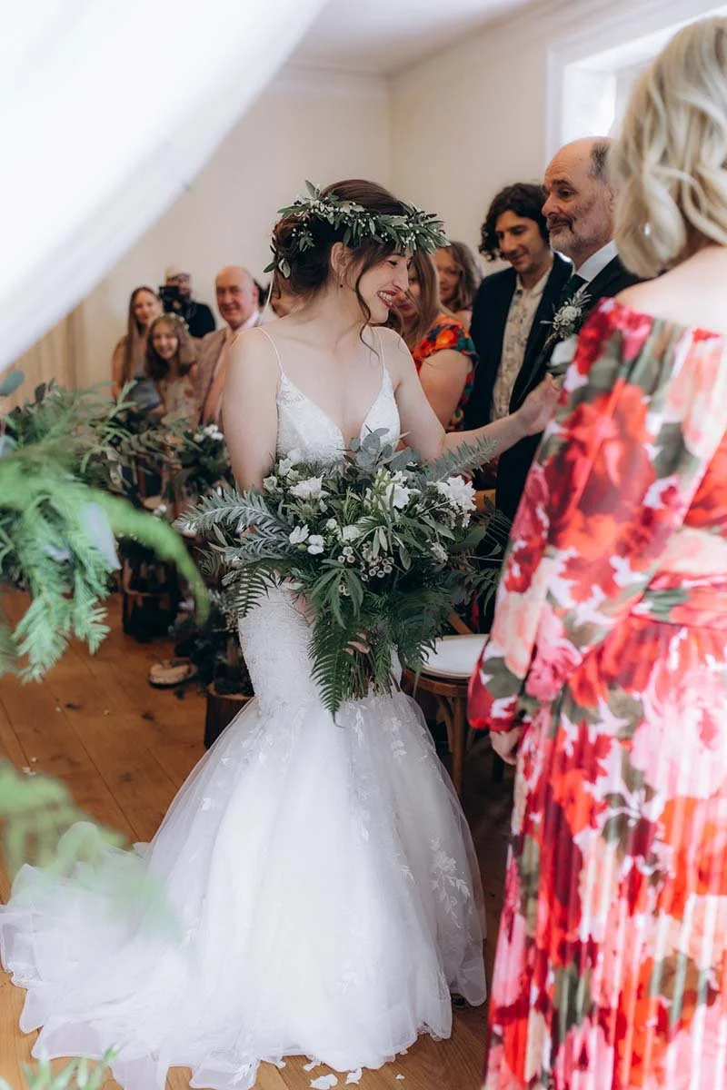 Bride walking to the aisle at Pembroke Lodge Richmond
