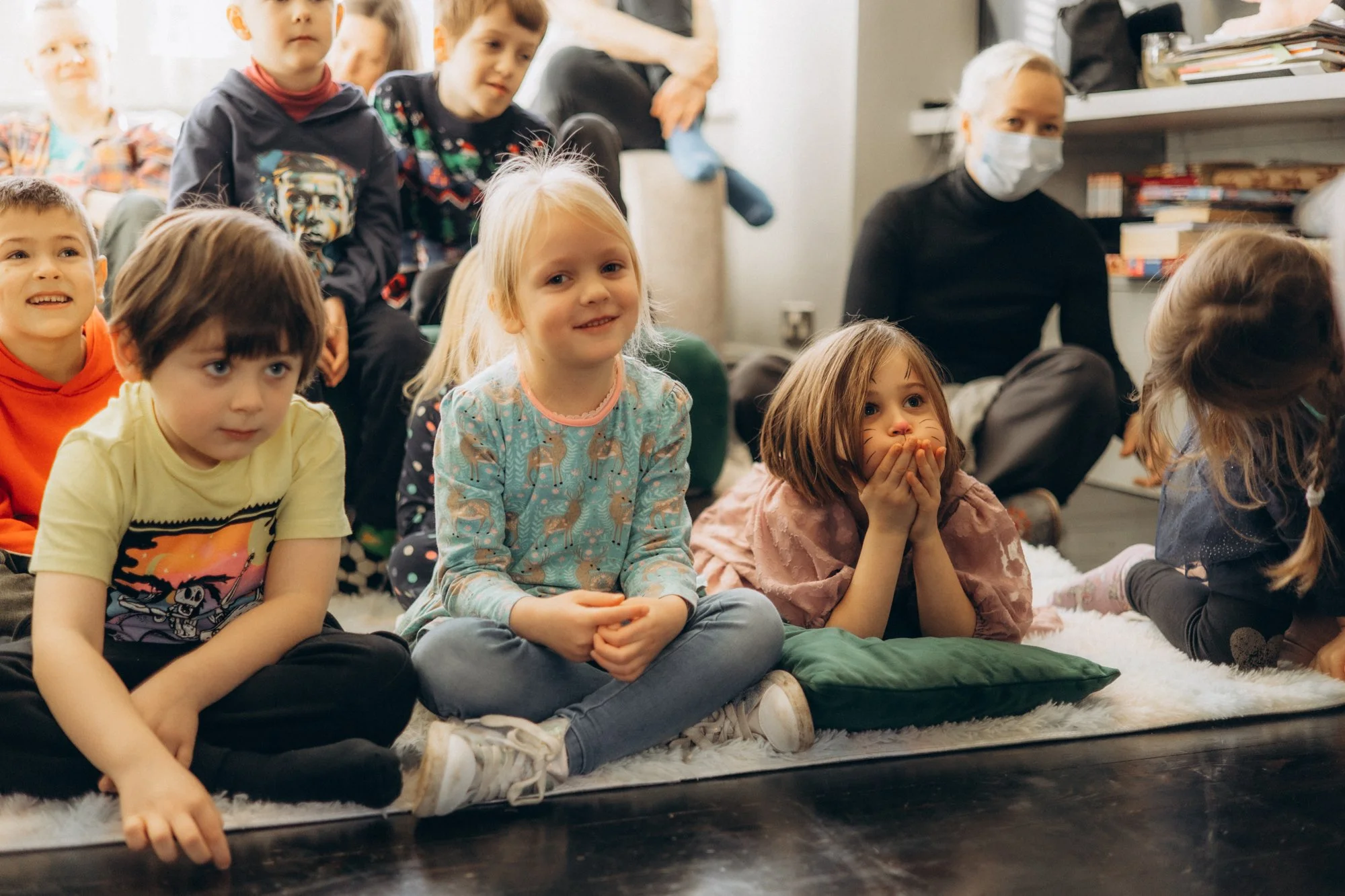 Candid moment at a children's birthday party, London family photographer