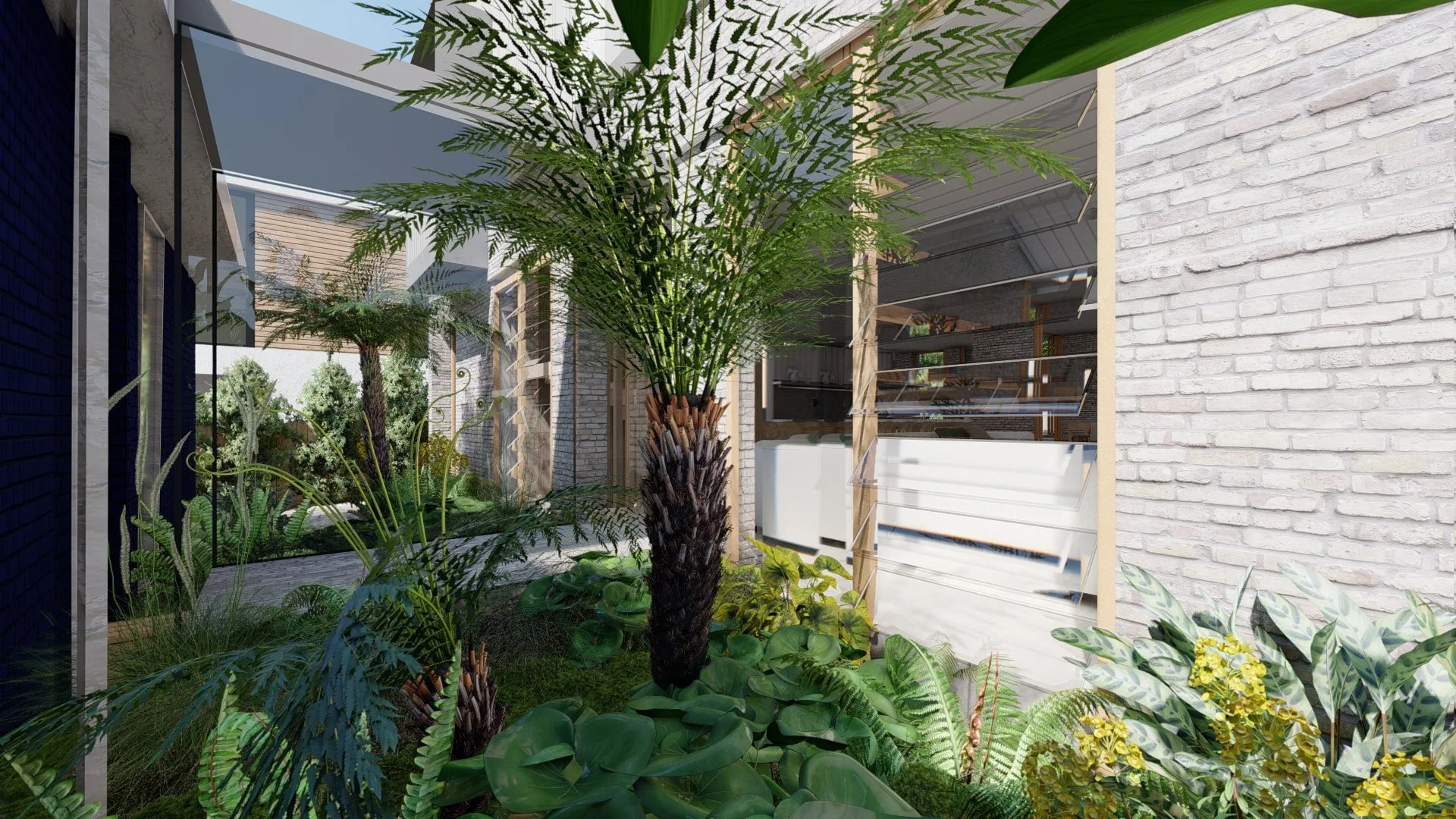 Native coastal landscape design with curved concrete seating and resort-style outdoor living in Bar Beach, Newcastle NSW by GRDN Landscape Design Studio.