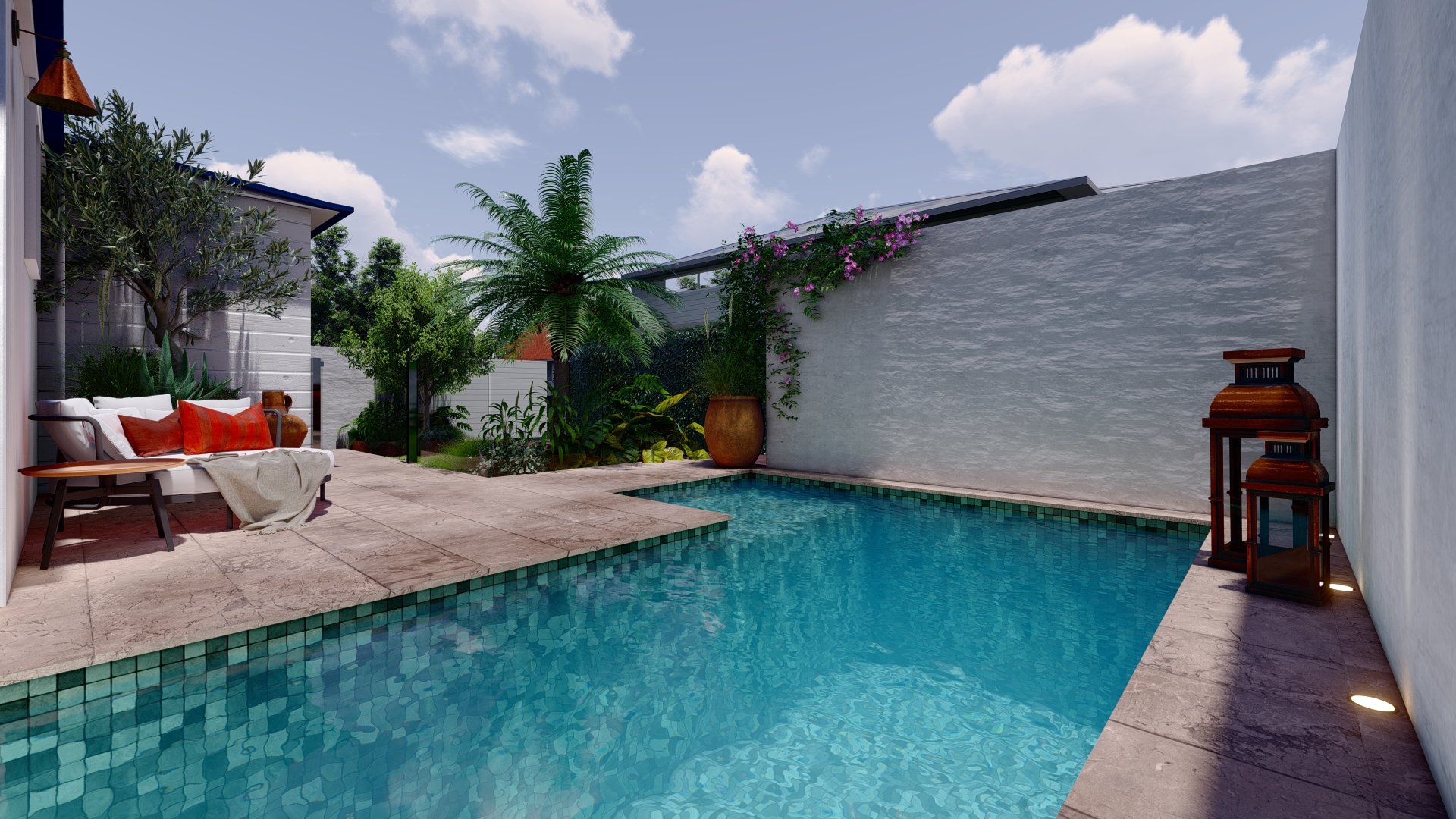 Courtyard Oasis | Hamilton South | GRDN | Bespoke landscape design studio | Newcastle NSW Australia. Landscape Design - Garden Design - Outdoor living spaces - Gardens - Residential landscaping - Newcastle - Hunter Valley - New South Wales - NSW - Au