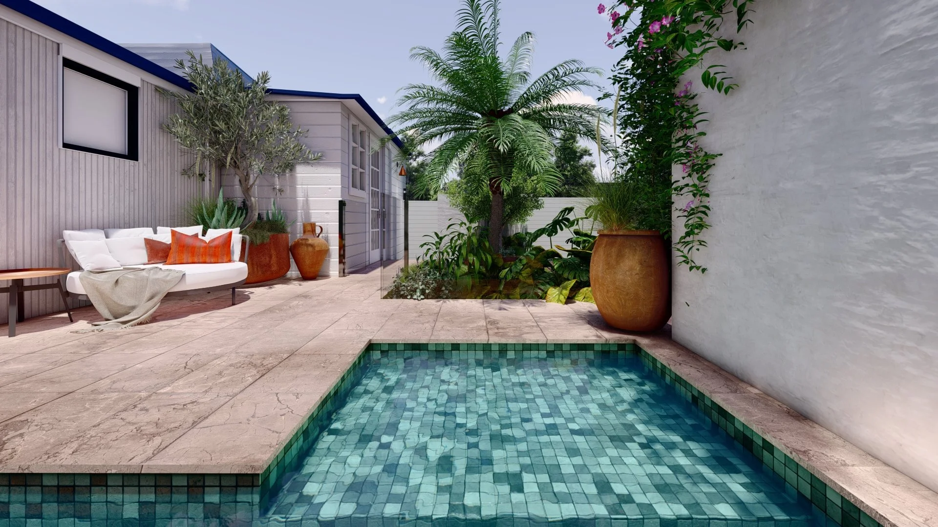 Courtyard Oasis | Hamilton South | GRDN | Bespoke landscape design studio | Newcastle NSW Australia. Landscape Design - Garden Design - Outdoor living spaces - Gardens - Residential landscaping - Newcastle - Hunter Valley - New South Wales - NSW - Au