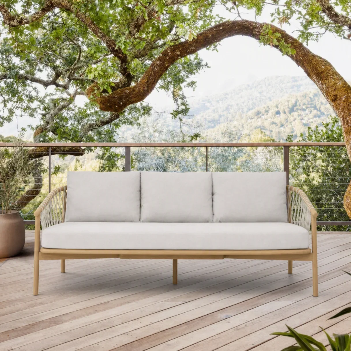 Denbigh Rowe Colmar Teak 3-Seater Sofa
