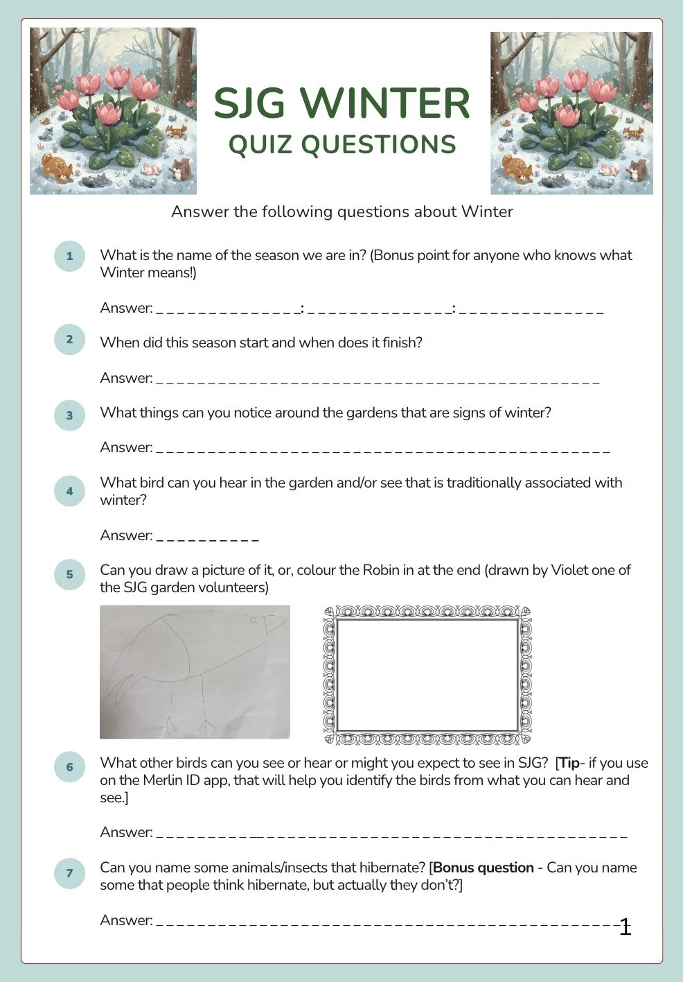 SJG Winter Quiz