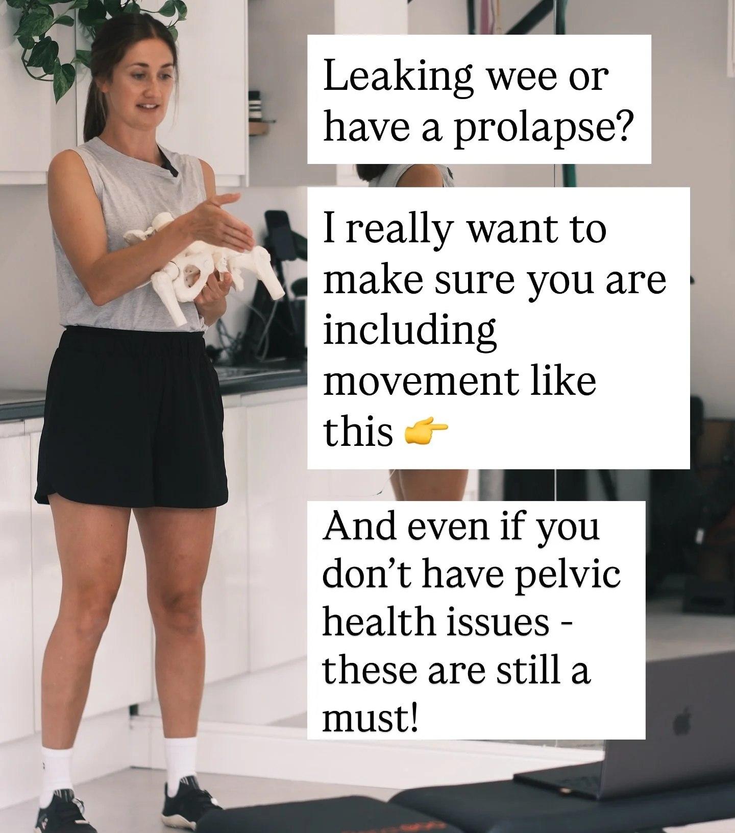 These movements feature in every single one of my programmes. 

Think about the typical movements you do in your workouts - so many of them involve your pelvis tipping backwards and forwards, like a pelvic tilt, or staying facing in one direction, li