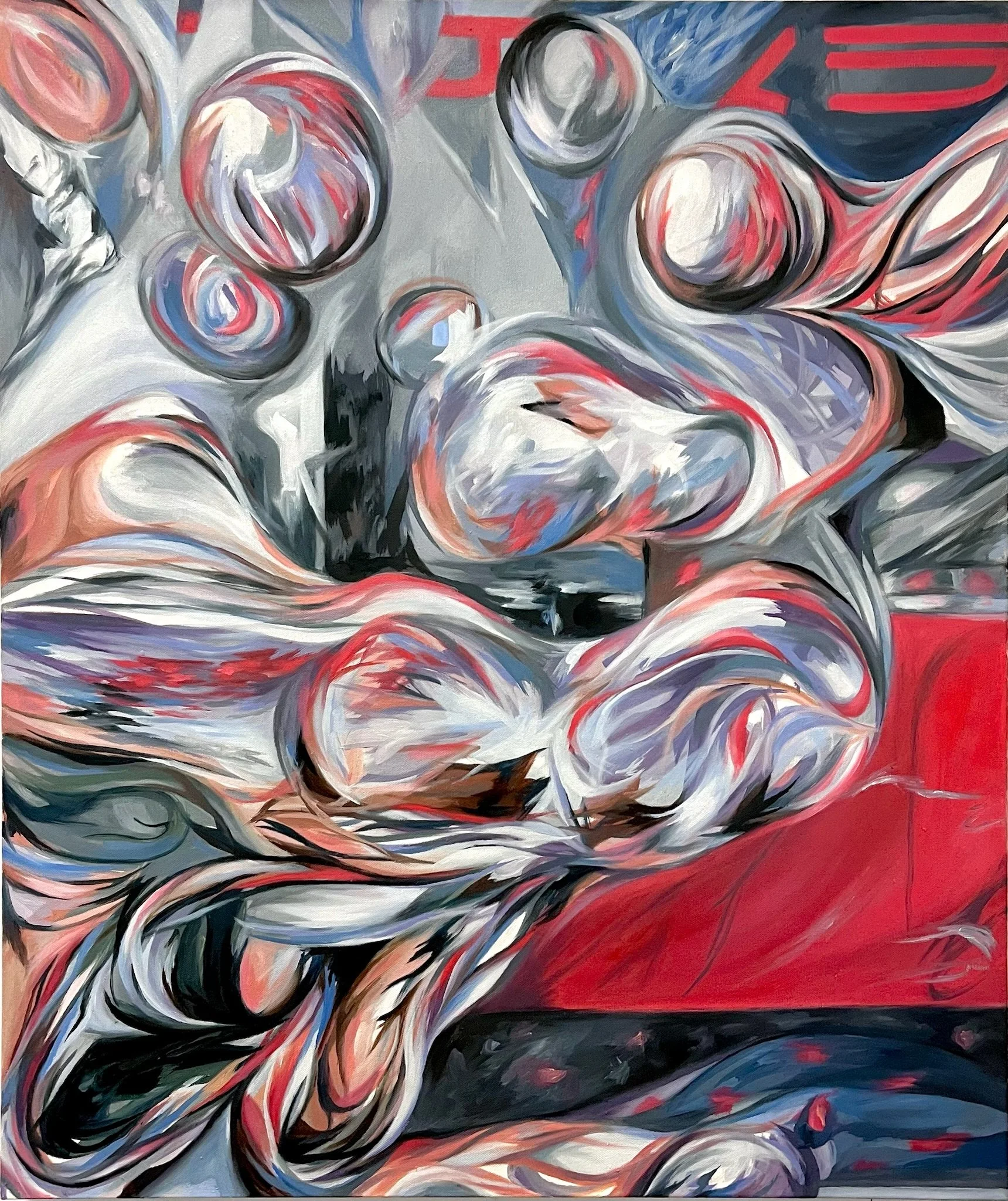 Internet Interference, 2024. Oil paint on canvas - 83 x 70cm