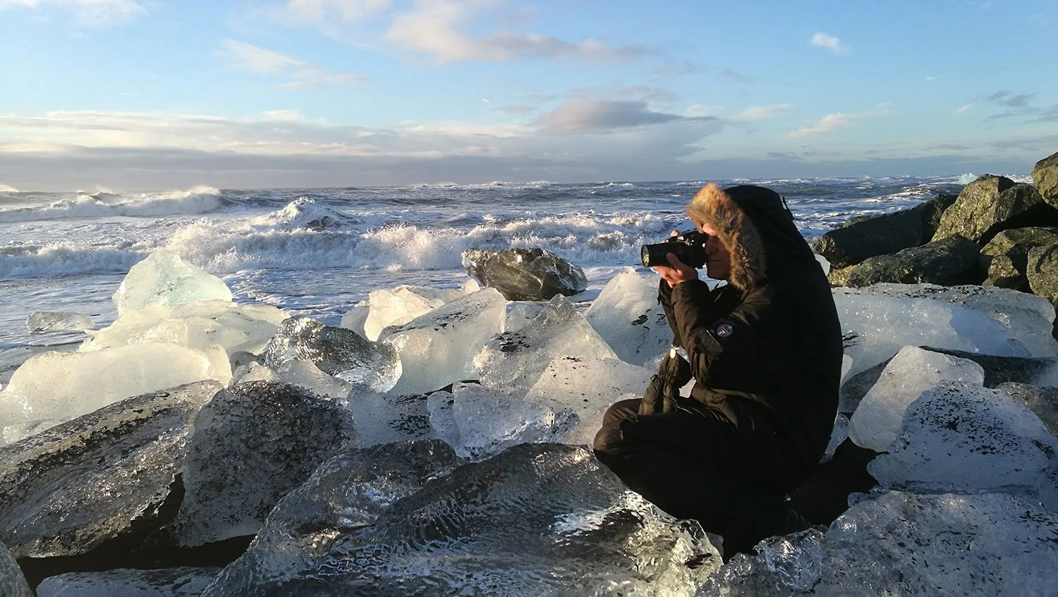 The "Diamond Beach" in Iceland