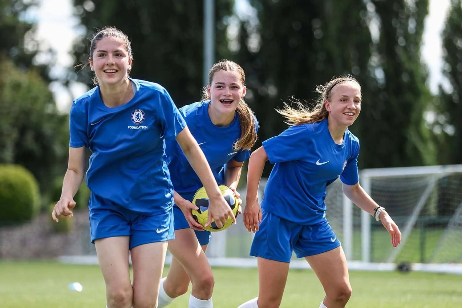 Girls on Chelsea FC training camp