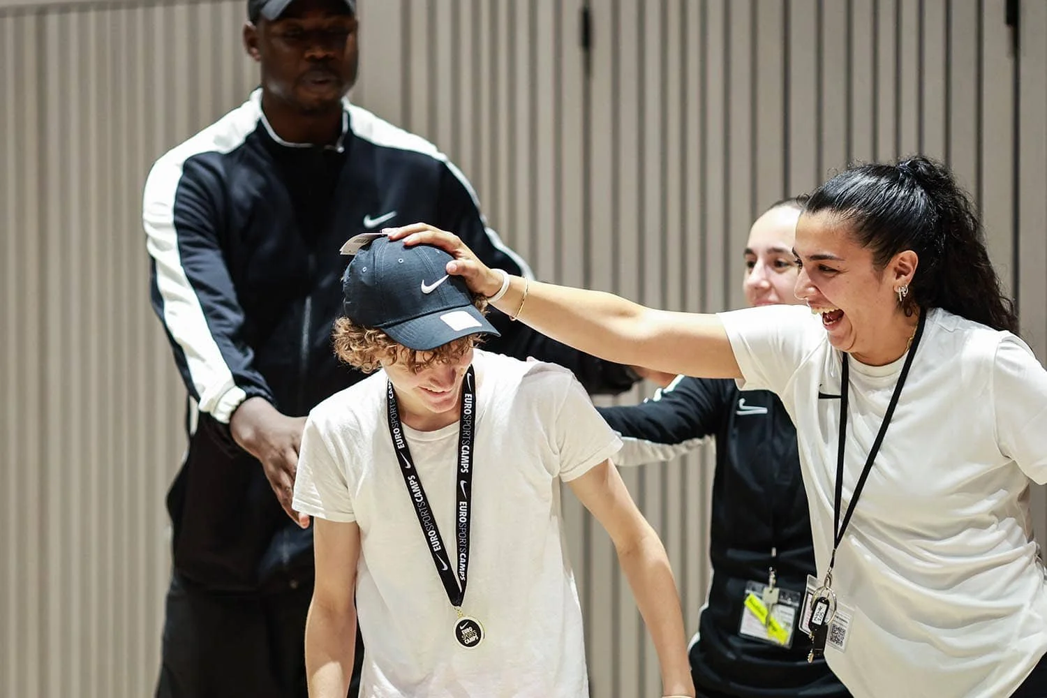 Camper receiving award