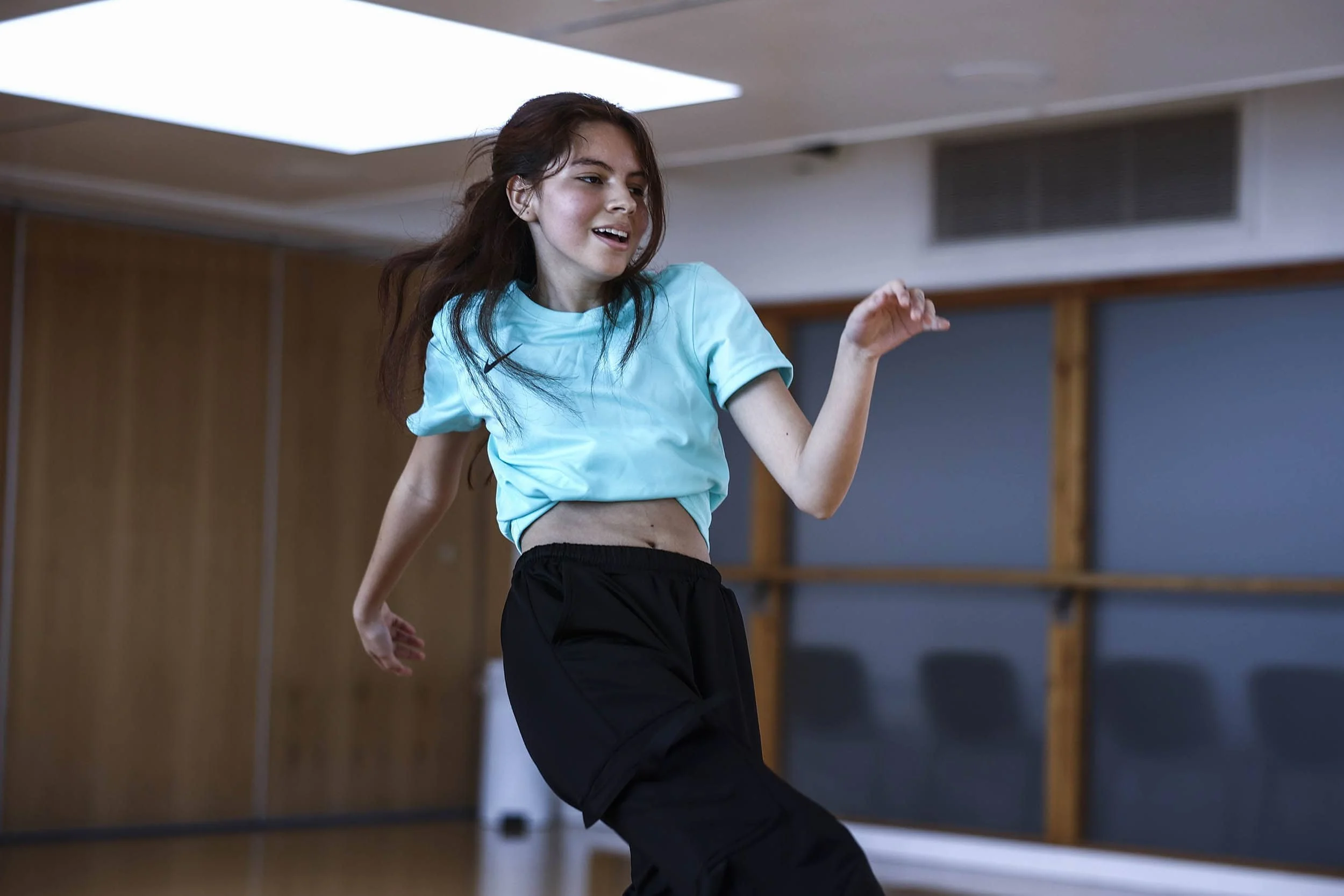 Morning dance session in the studio