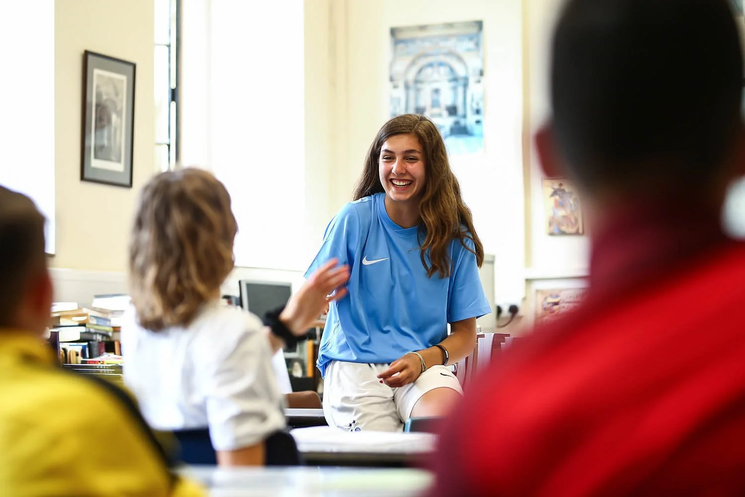 Girl in English lesson on summer dance camp