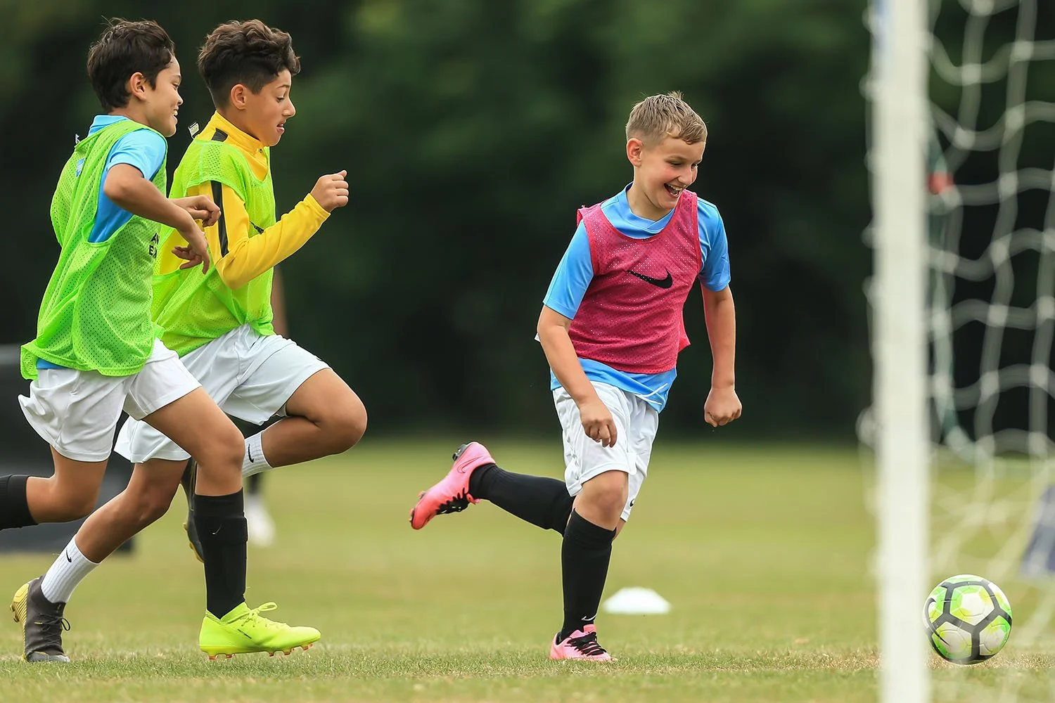 Boys training on football camp