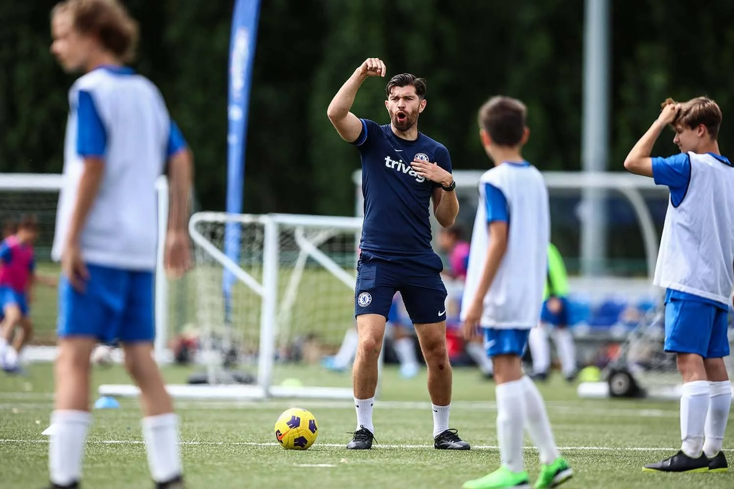 Chelsea FC coach on football camp