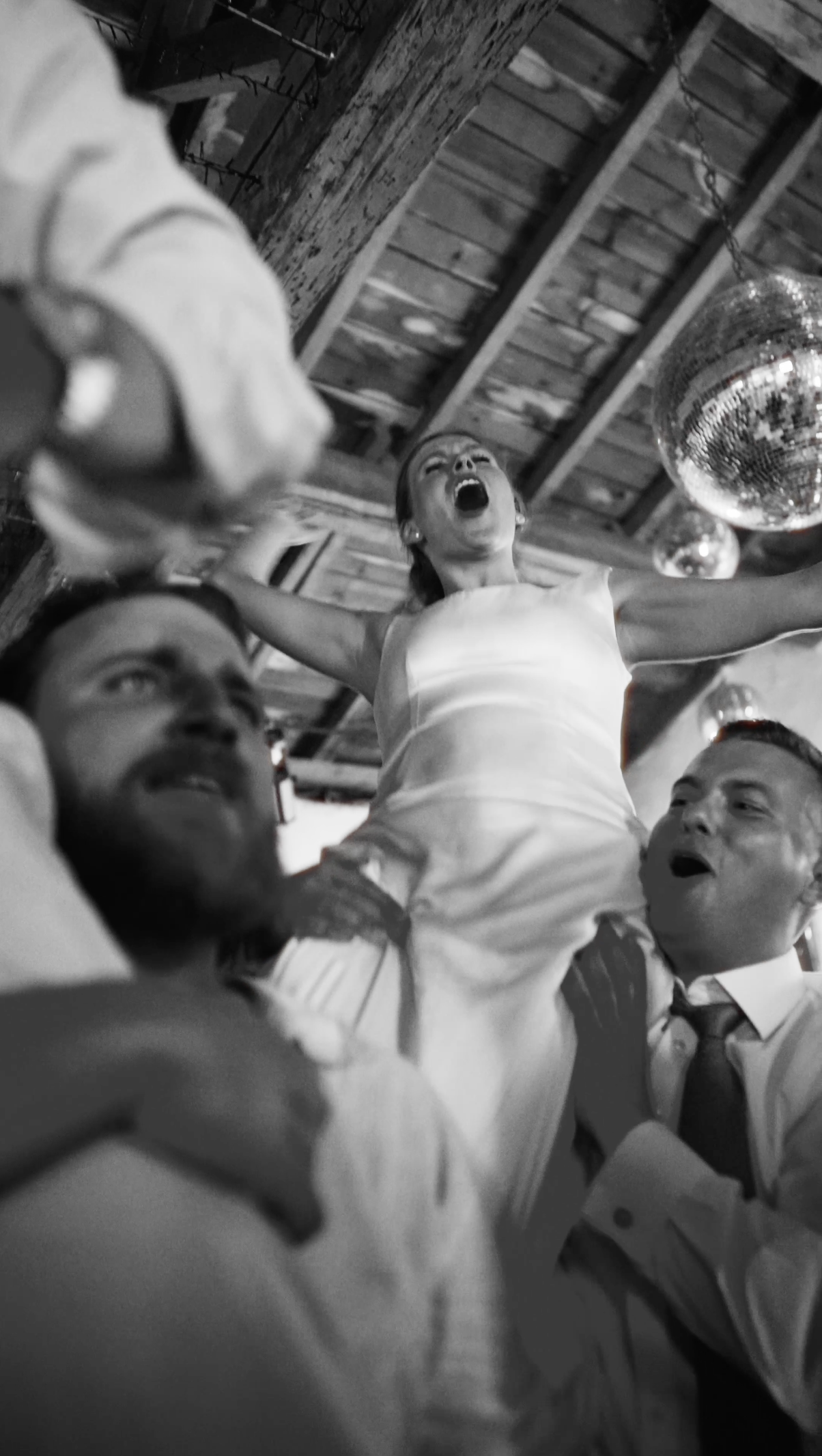 Wedding party, the bride, the love, the joy, the dance