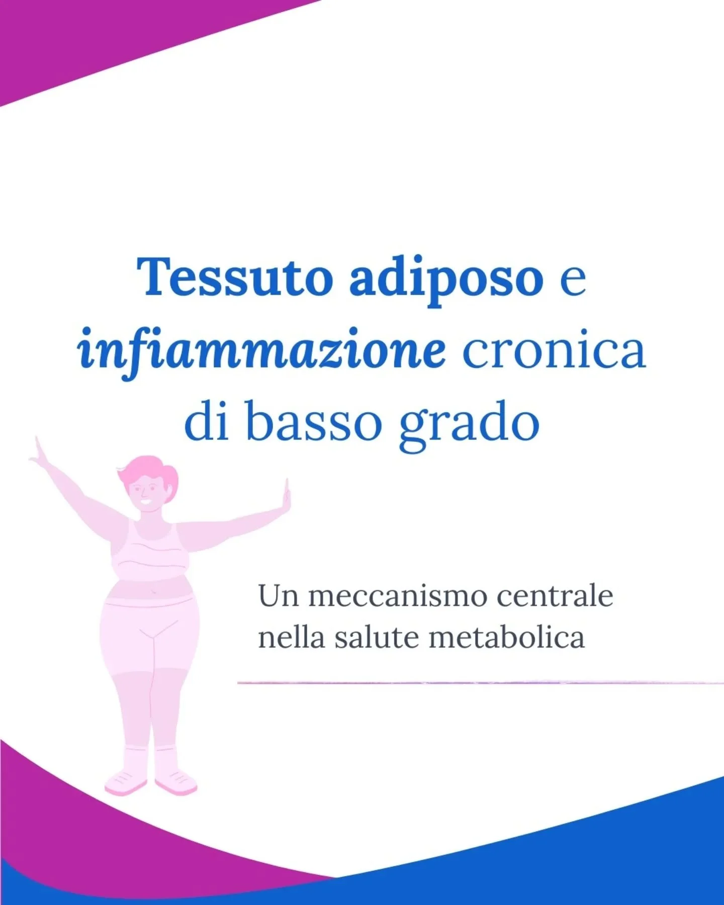 L&rsquo;infiammazione cronica di basso grado &egrave; un processo silenzioso.
Non d&agrave; dolore n&eacute; febbre.
Agisce lentamente, nel tempo.

Se ne parla perch&eacute; rappresenta uno dei principali meccanismi di collegamento tra tessuto adipos