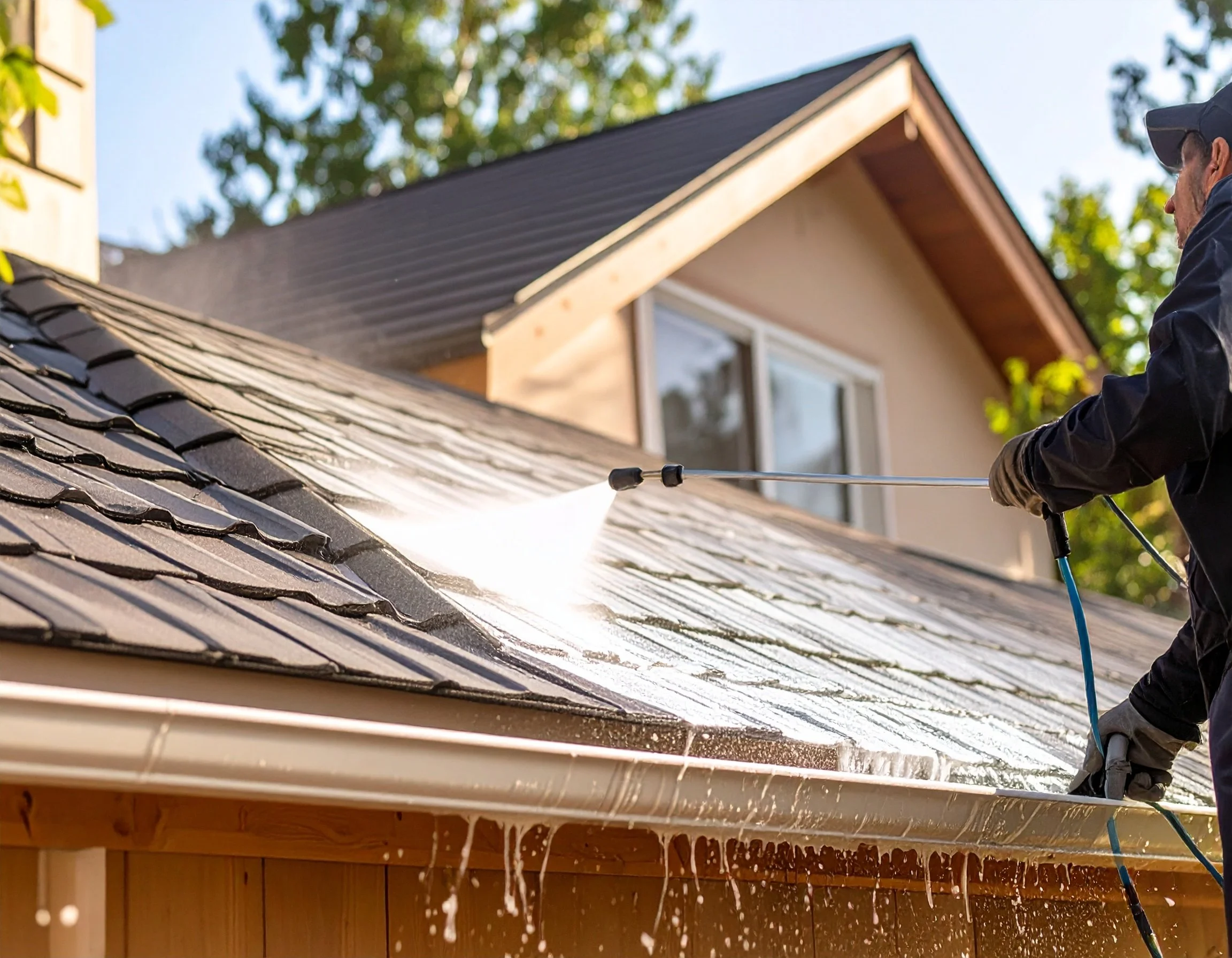Firefly_soft washing the roof of a home 289576.jpg