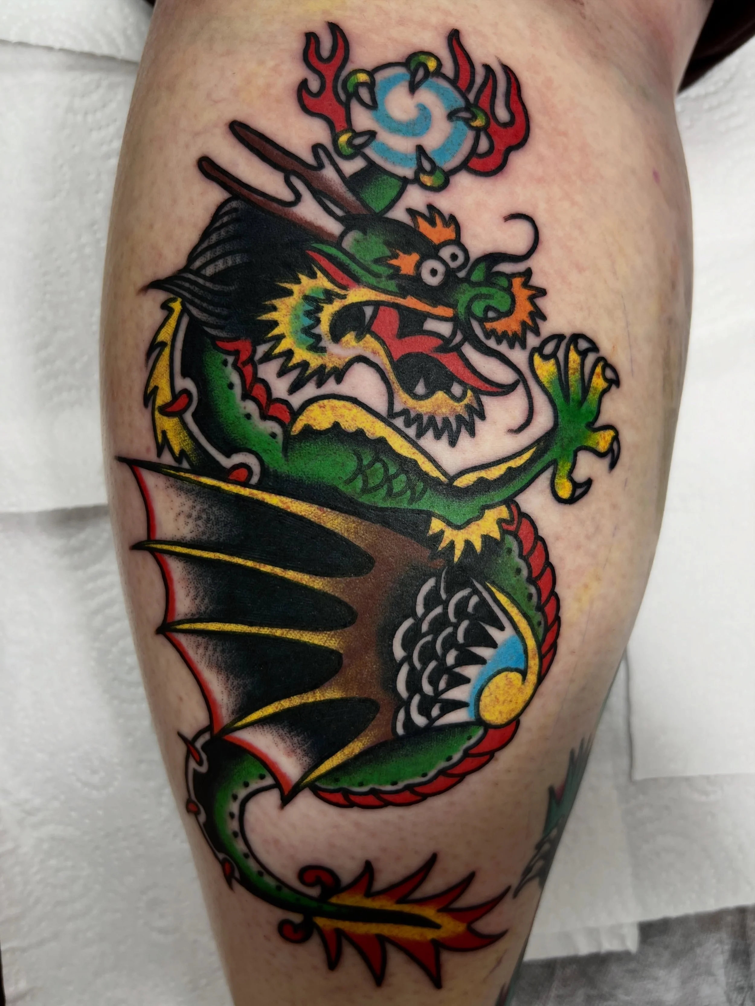 Jade Dragon 🐉 
Sending this one back to Melbourne! 
Dm or ☎️ 8783 7523 @timetattooco