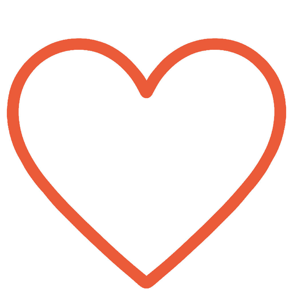 Ein rotes Herz auf weißem Hintergrund.