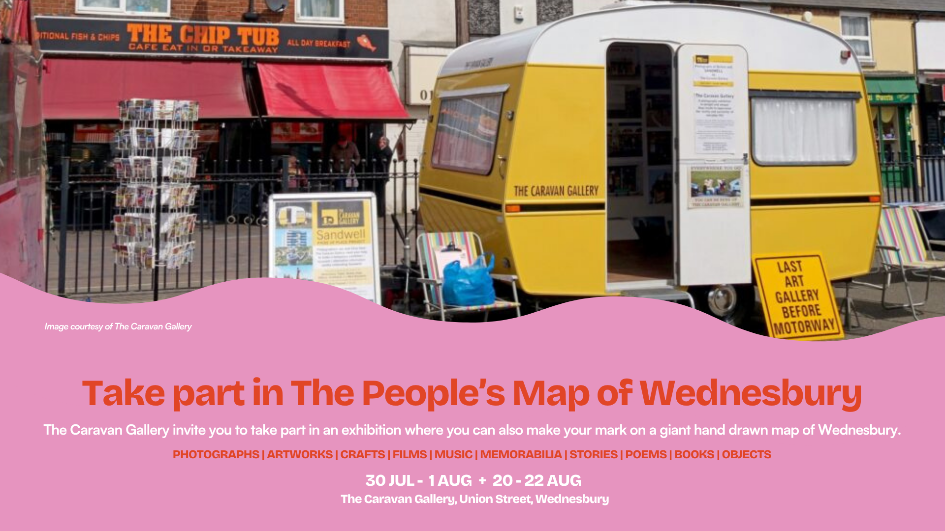 An image of a Yellow Caravan on Wednesbury High Street 