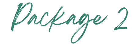 Text that reads 'Package 2' in green, cursive font.