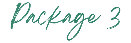 Text reads 'Package 3' in teal cursive font