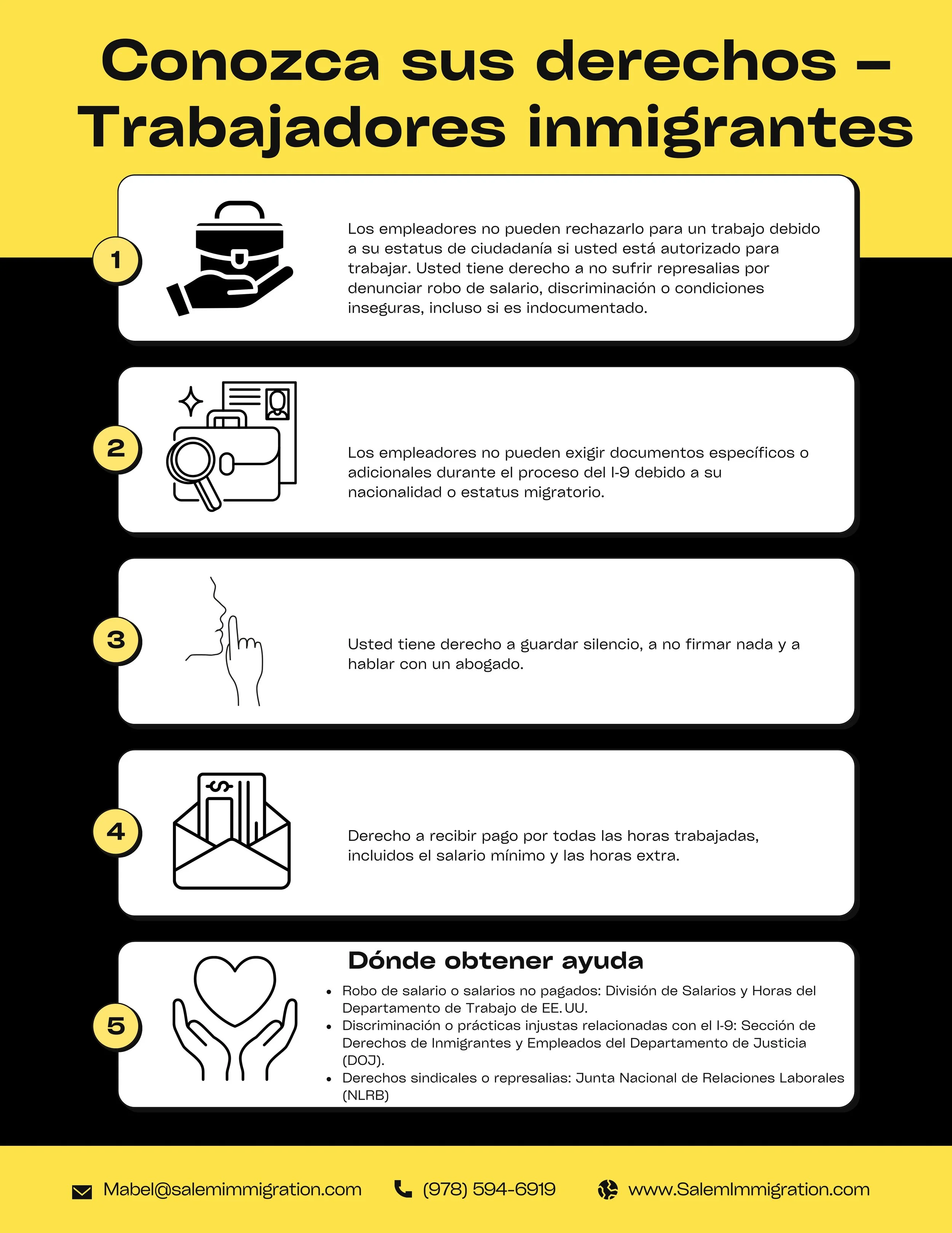Conozca sus derechos - trabajadores inmigrantes
