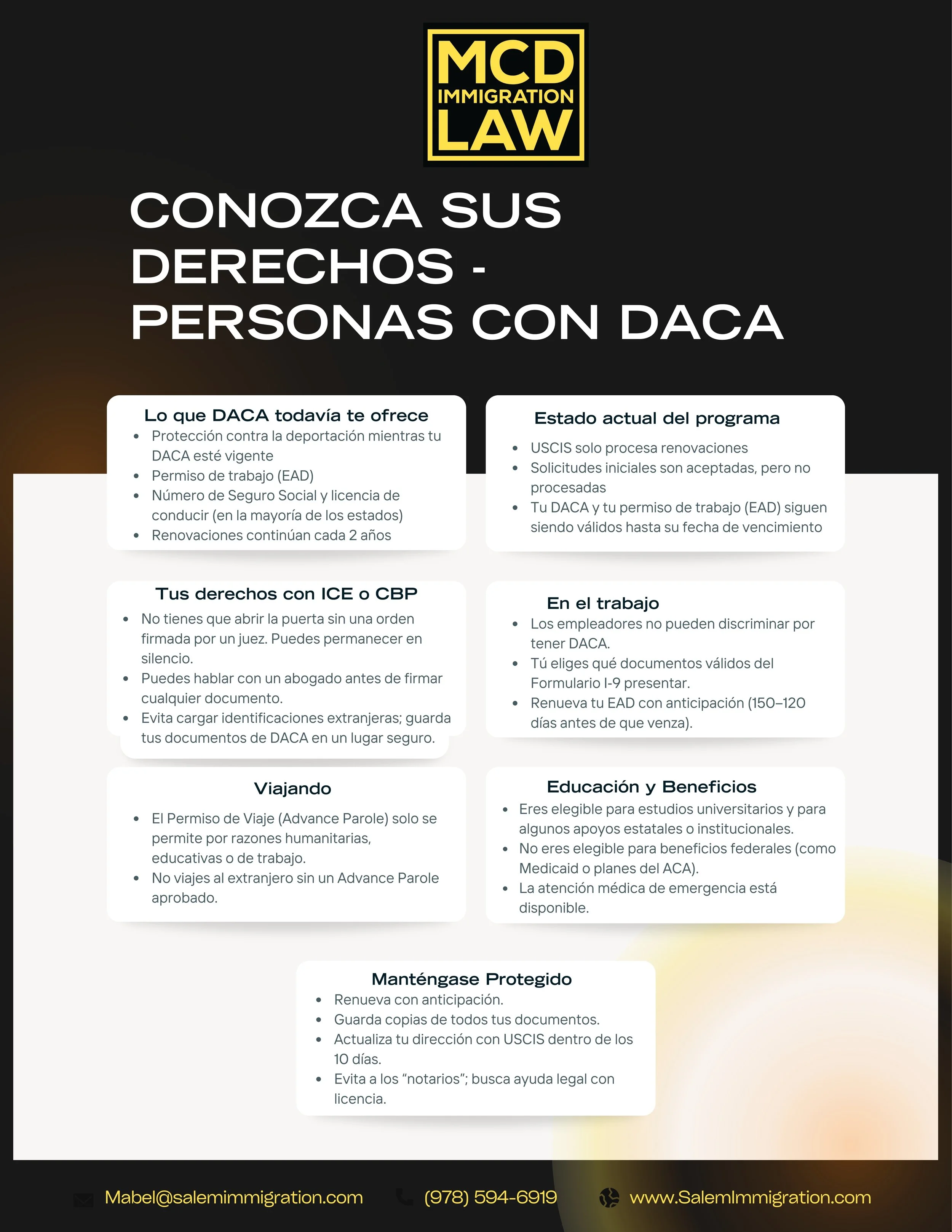 Conozca sus derechos - personas con DACA