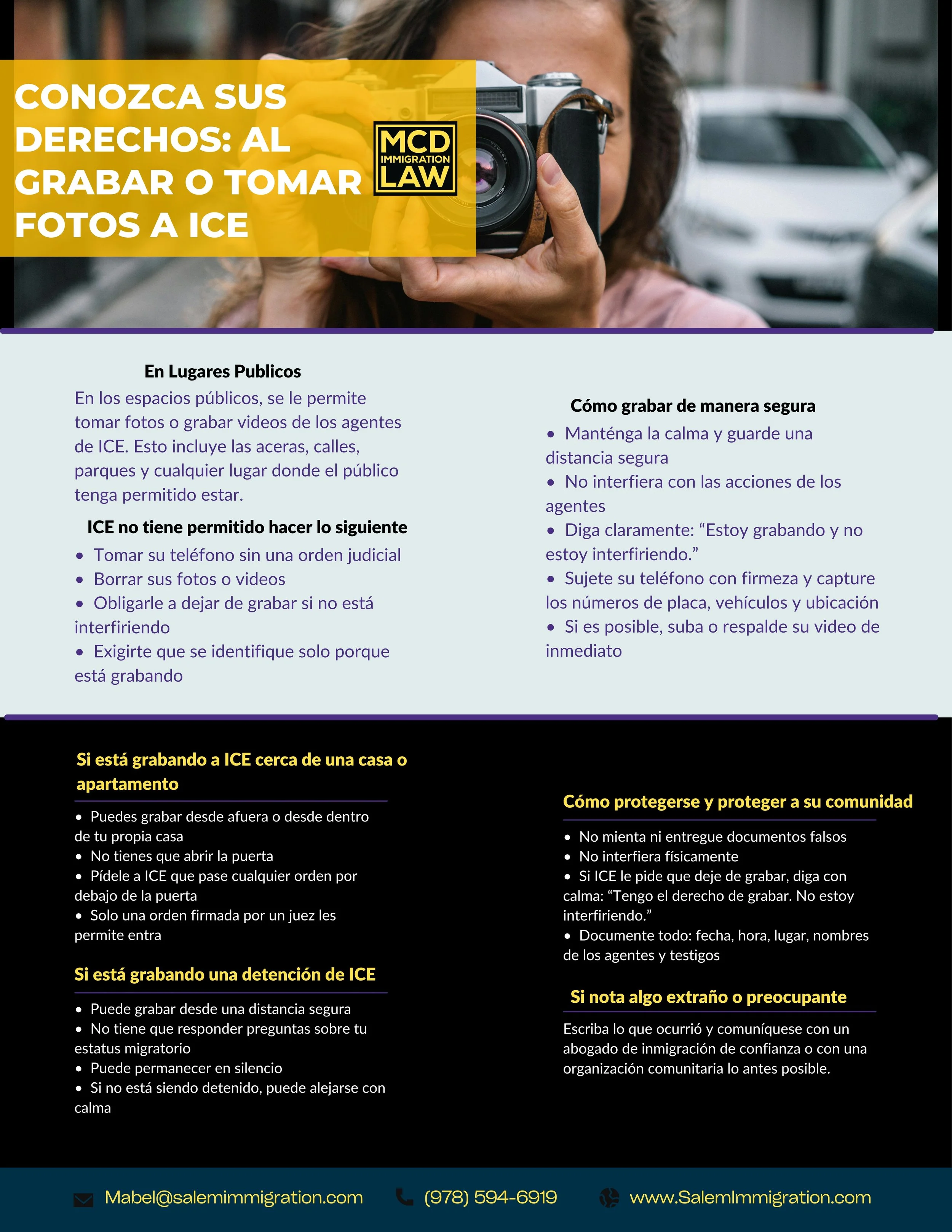 Conozca sus derechos: al grabar o tomar fotos a ICE