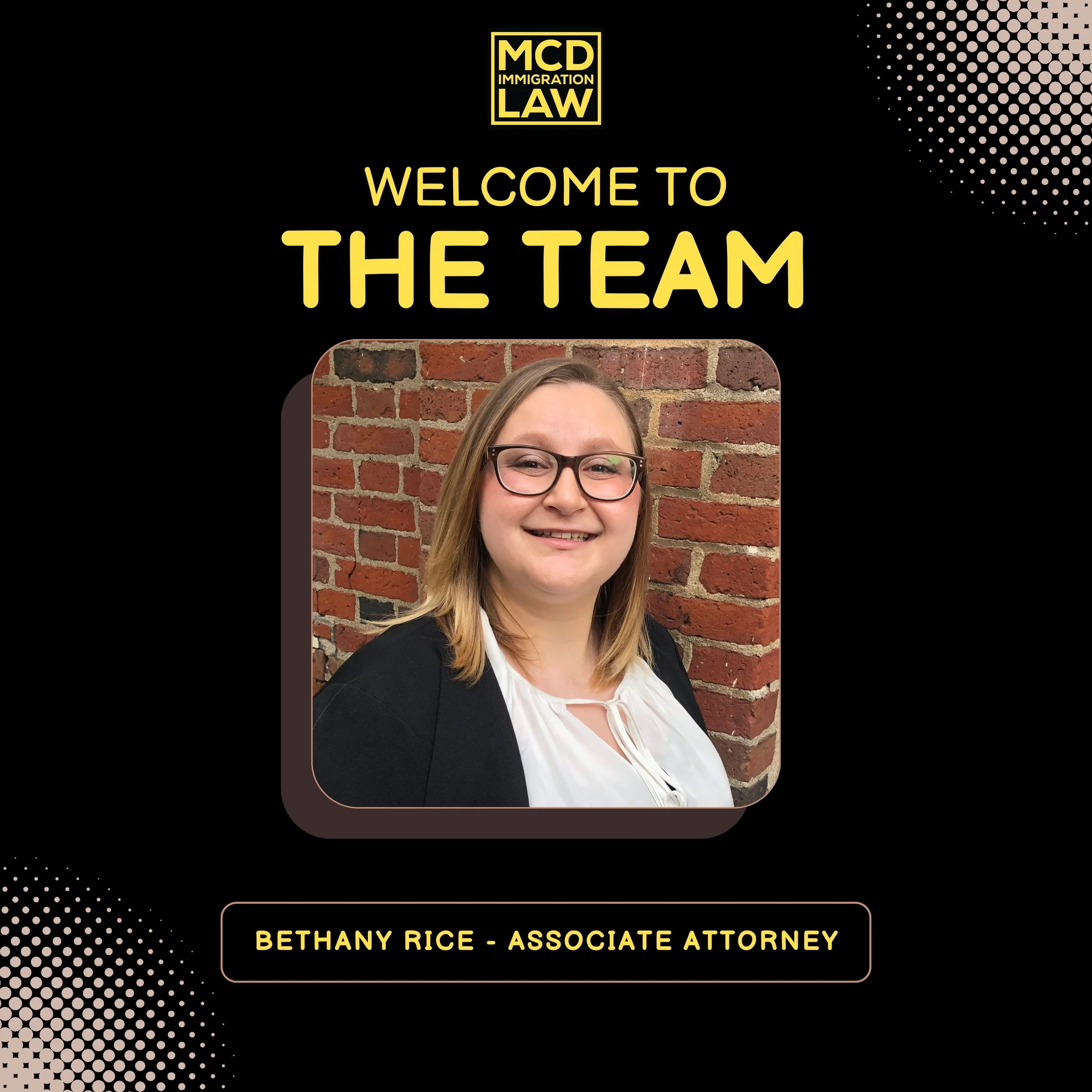 Welcome to the team - Bethany Rice