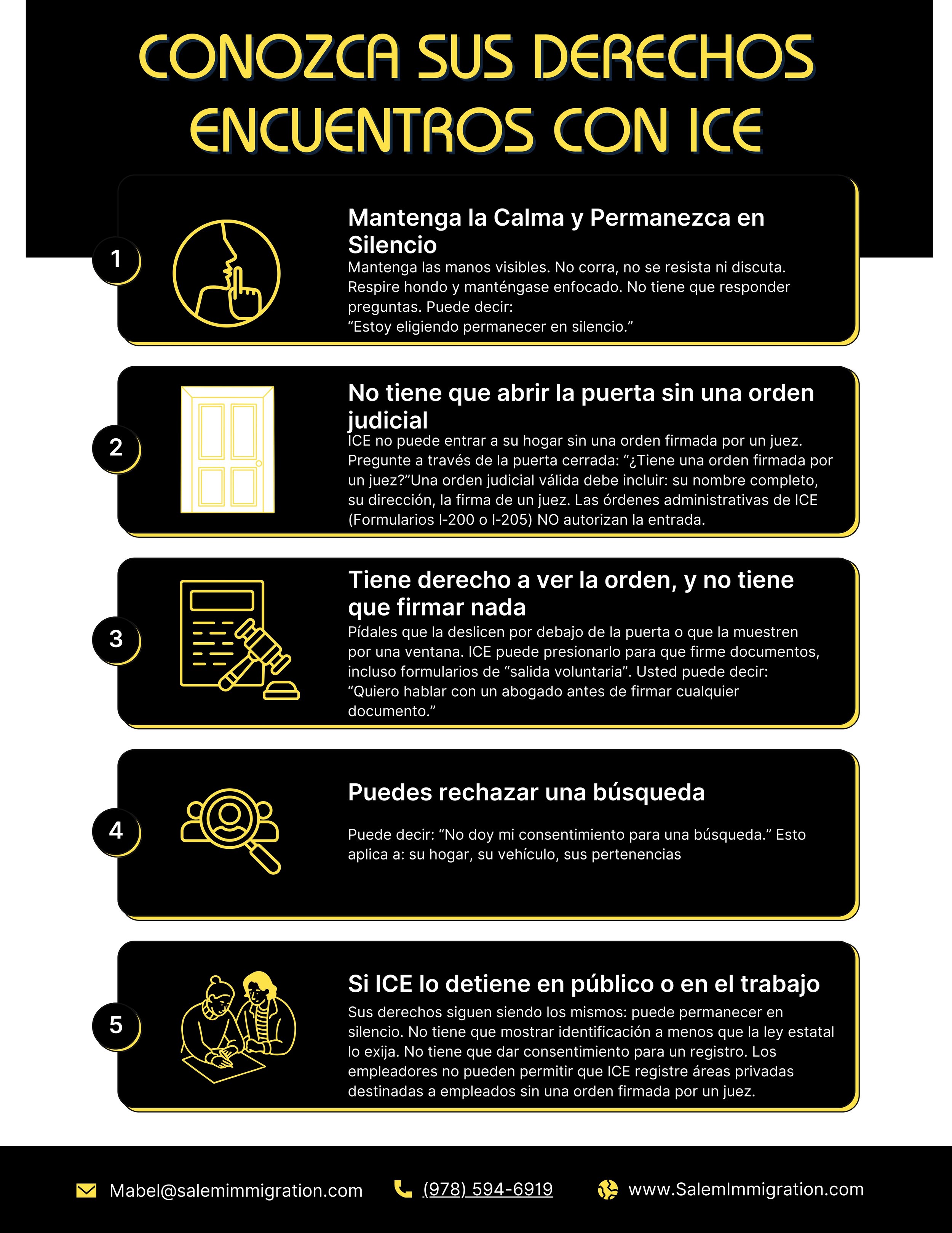 Conozca sus derechos encuentros con ice