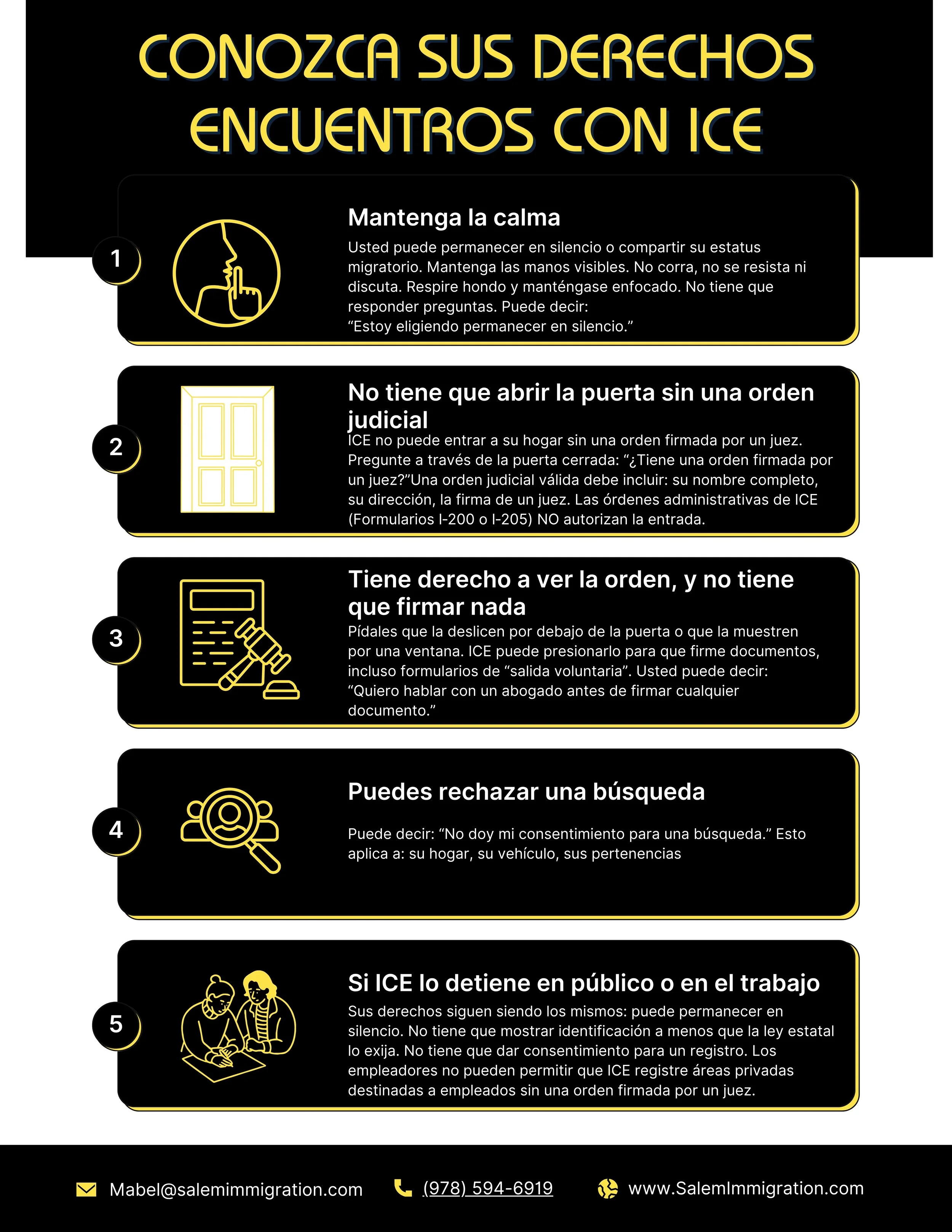 Conozca sus derechos - encuentros con ICE