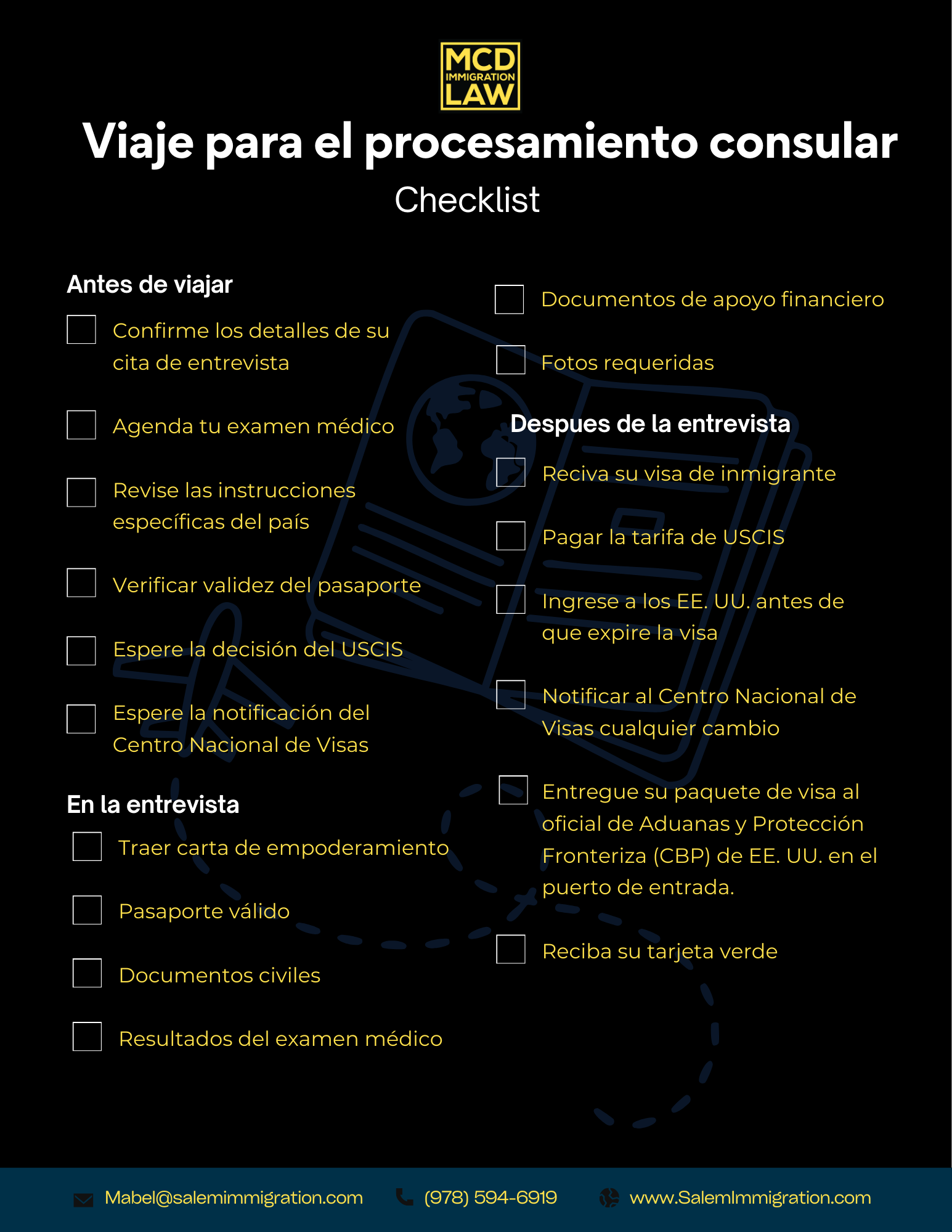 Viaje para el procesamiento consular