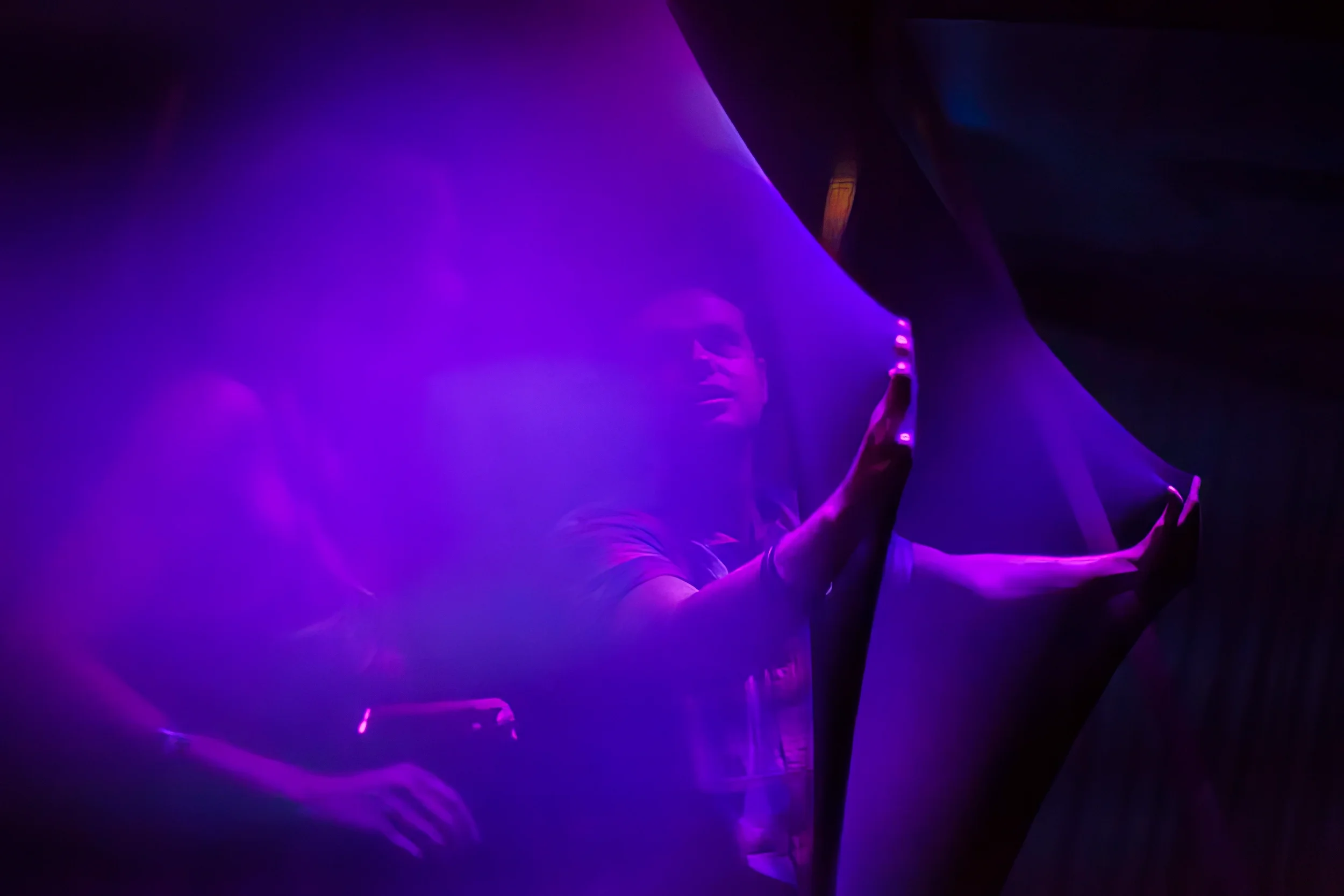 Behind-the-scenes photo from DELQA, the immersive sound installation created with Microsoft, Listen, and artist Matthew Dear. Filmed by OTHR LABS, the project won 3 Cannes Lions including Gold for Sound Design.