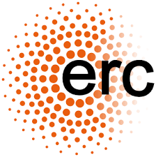 Part of a logo with orange dotted pattern and black lowercase letters 'erc'.
