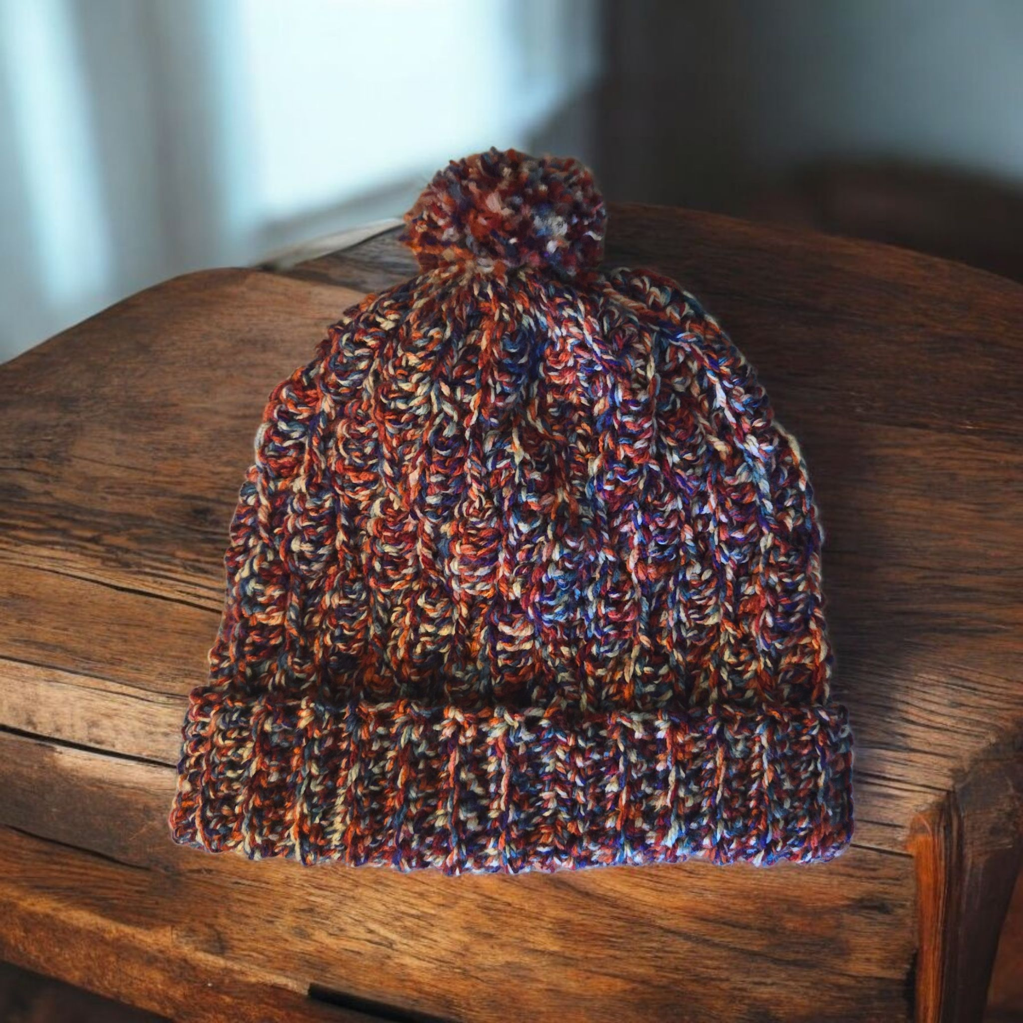 Orange Zest Waves Beanie