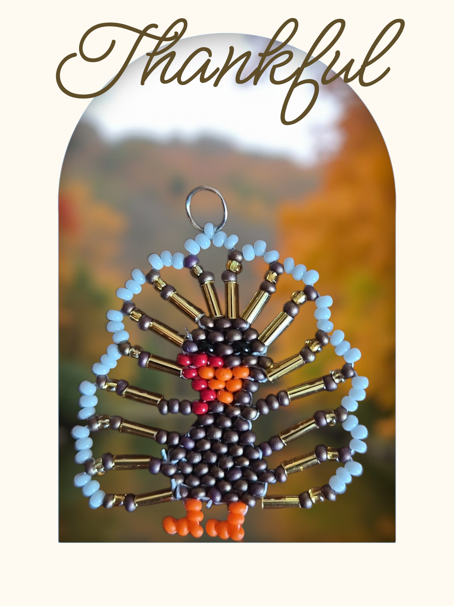Charming Beaded Turkey Pedant/Earrings set