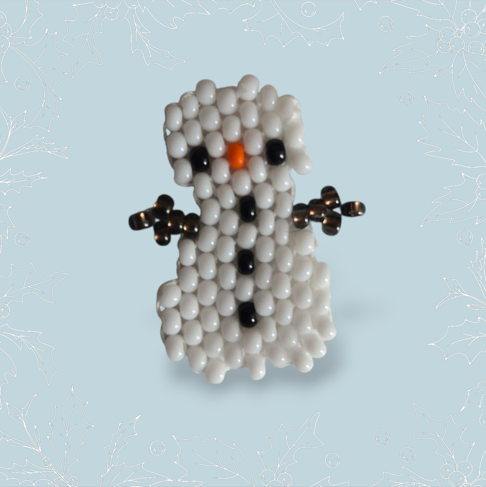 Charming Snowman Beaded Pendant